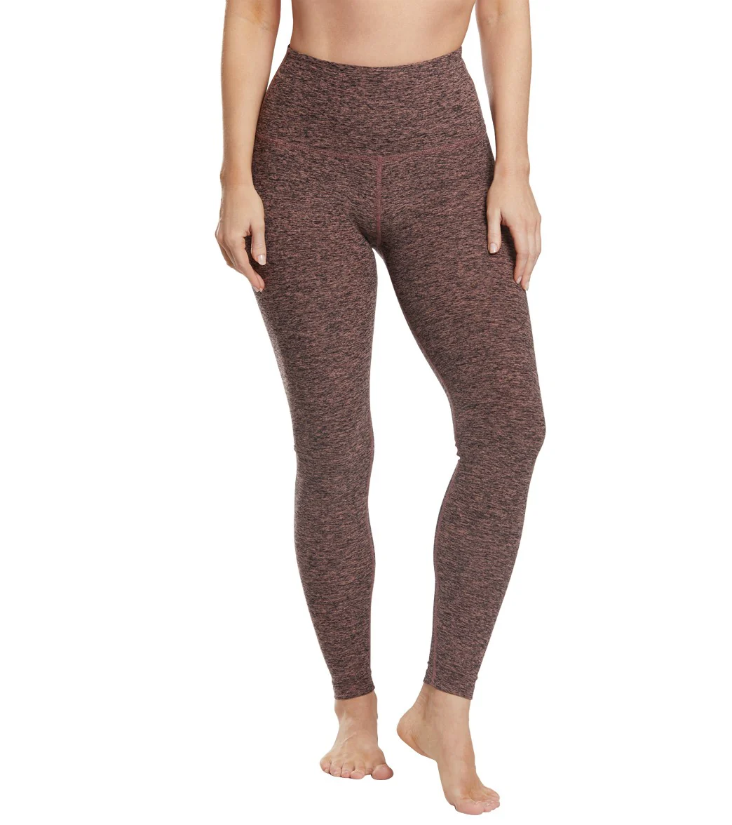 Beyond Yoga Spacedye High Waisted Caught In The Midi 7/8 Yoga Leggings Black/Pink Lei