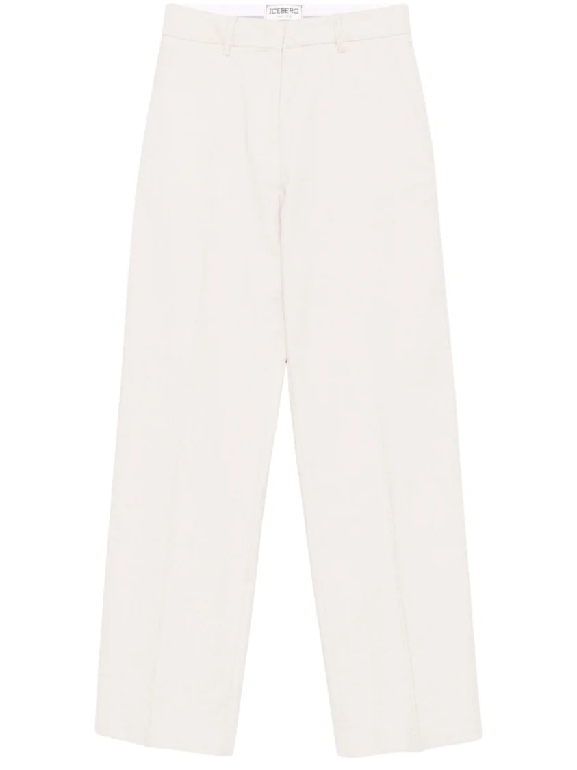 Light Beige Tailored Linen Trousers