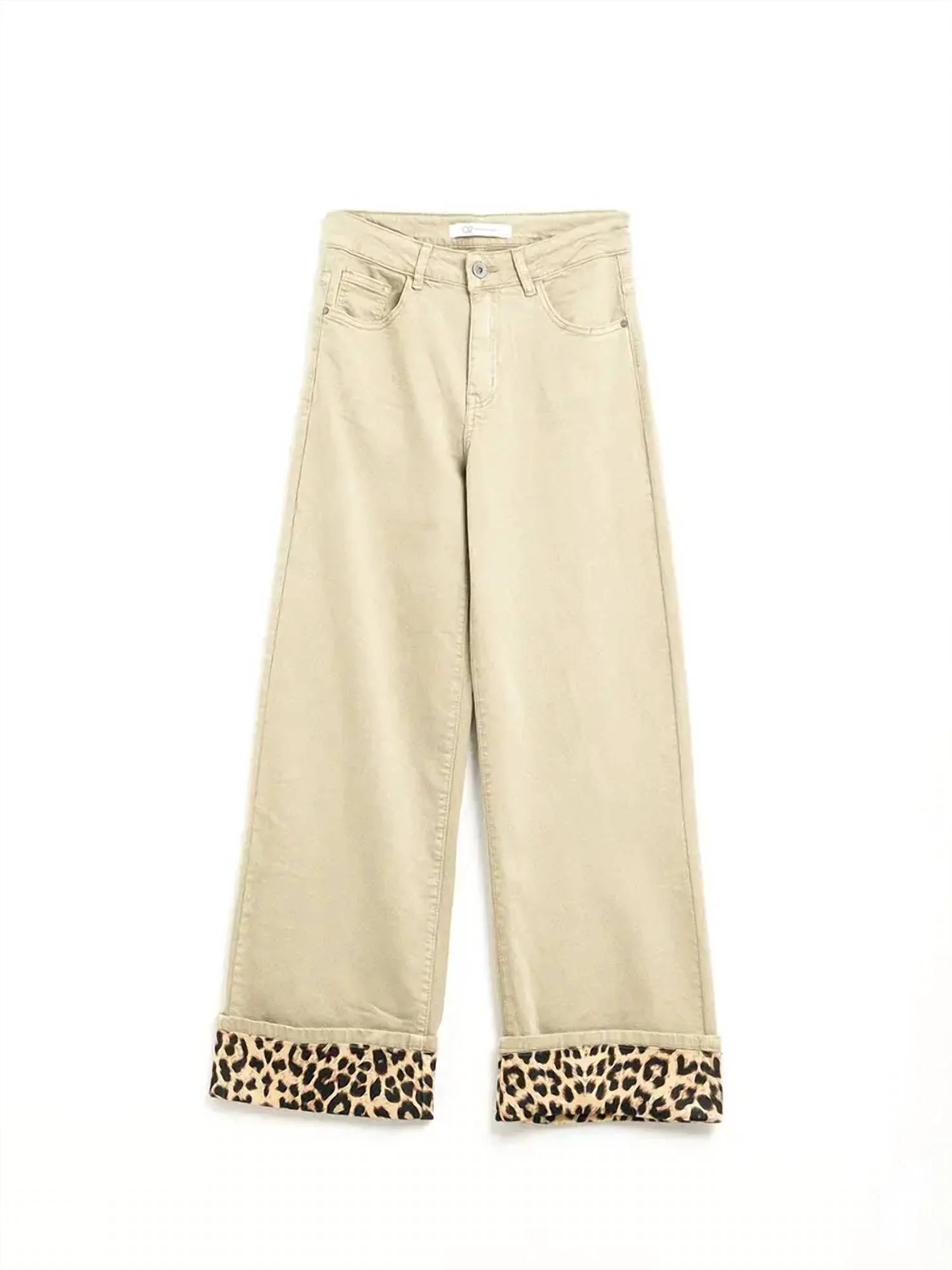 Women's Leopard Print Wide Leg Pants In Beige
