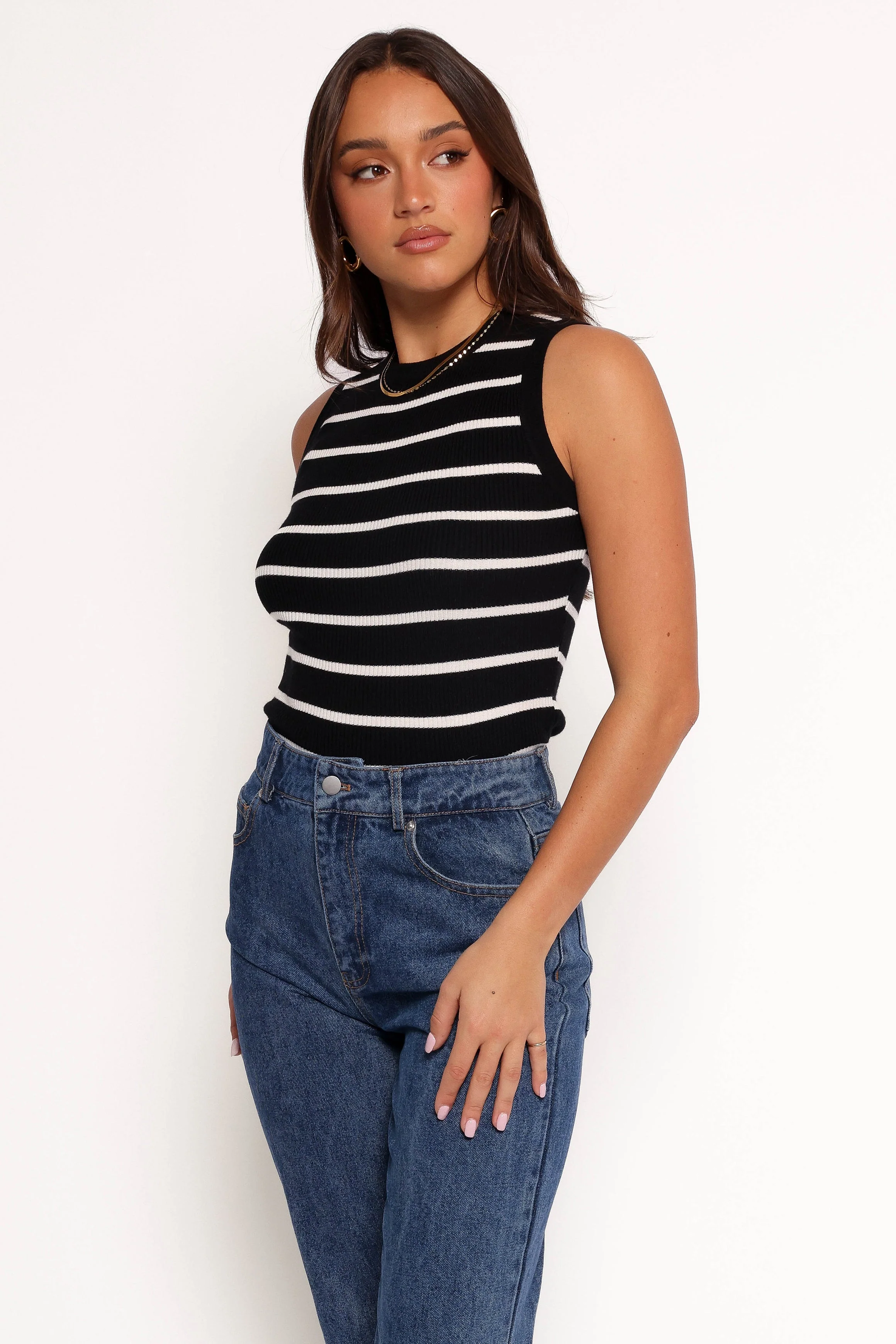 Margot Knit Top - Black Stripe