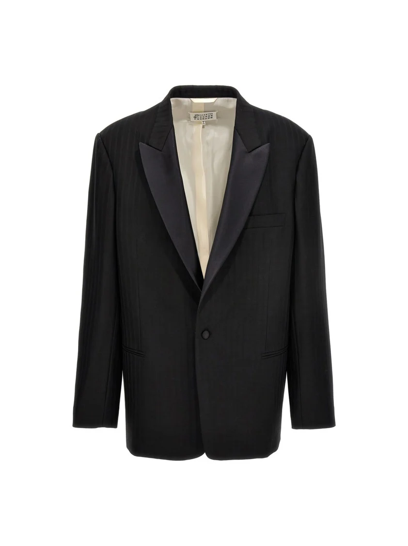 Striped Single Breast Blazer Jacket