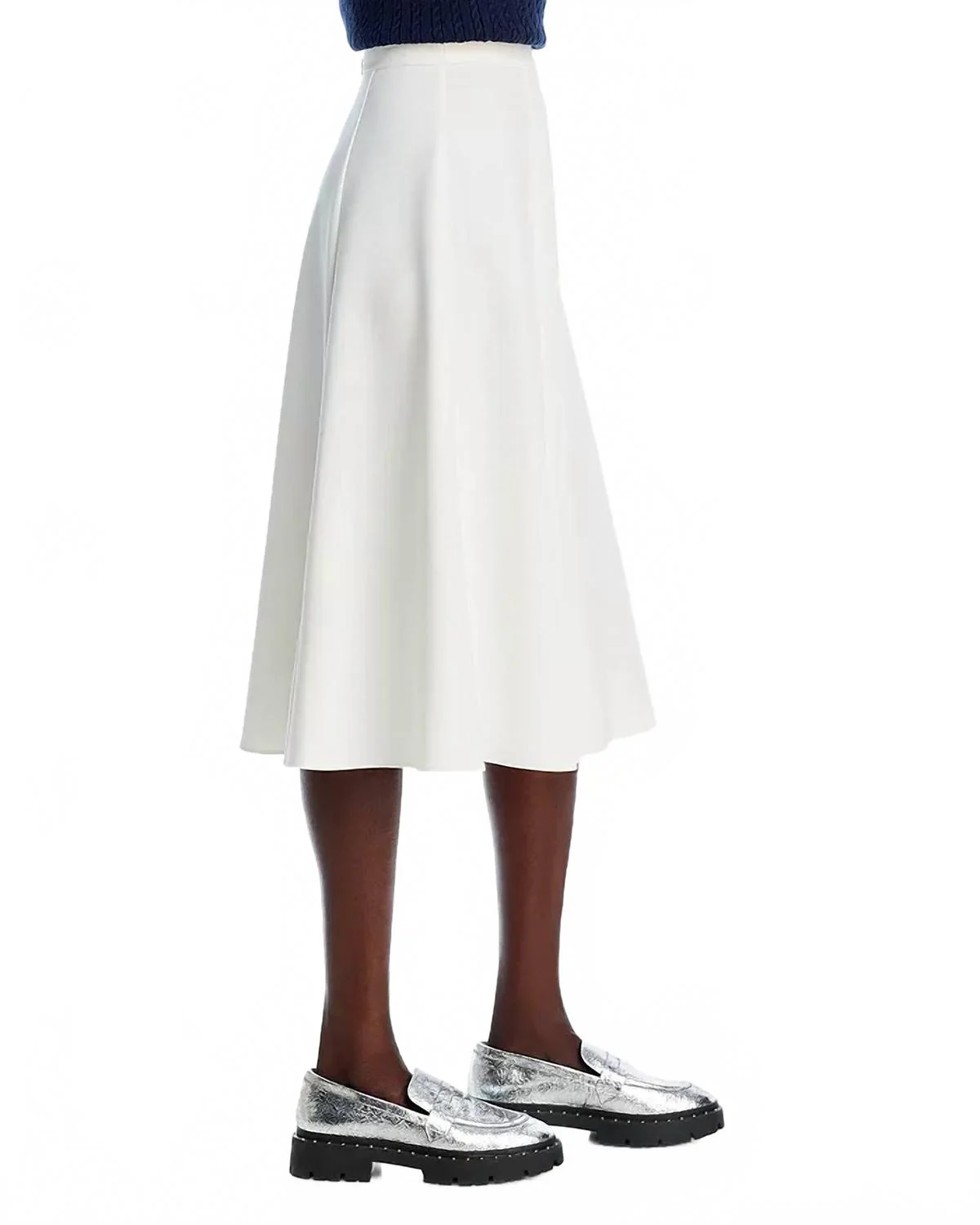 Full Round Midi Skirt In Ivory