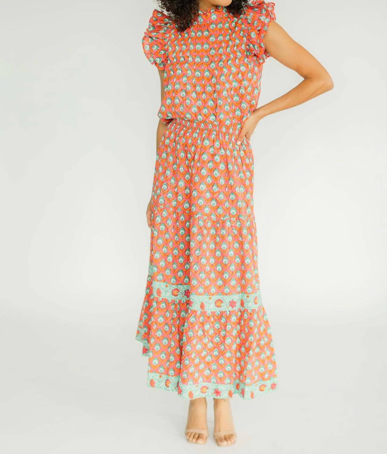 Carnation Tiered Skirt In Golden Poppy