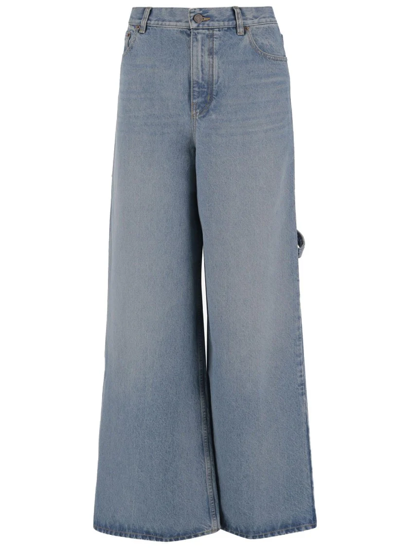 Wide-Leg, High-Waisted Jeans