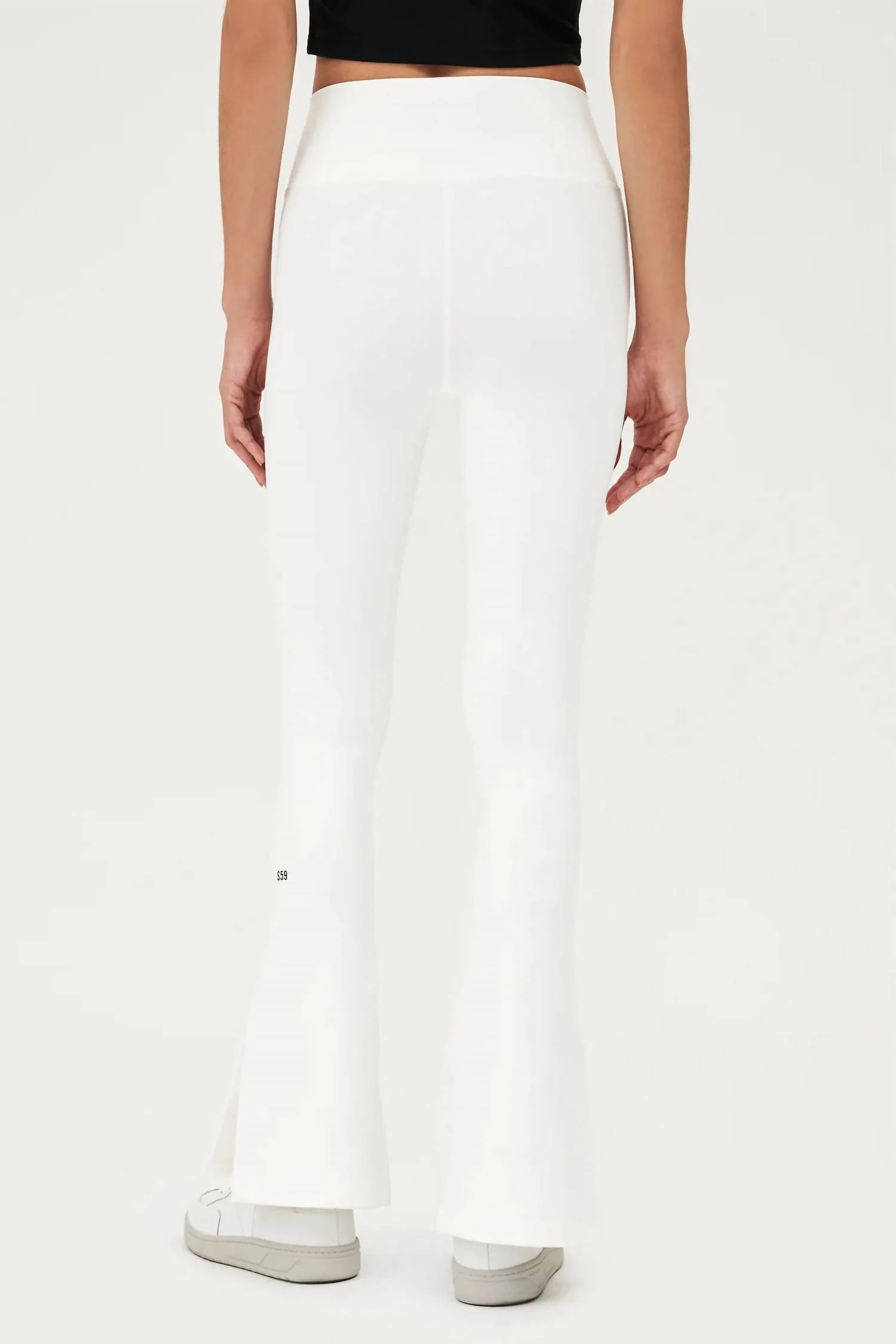 Raquel High Waist Flare Pant In White