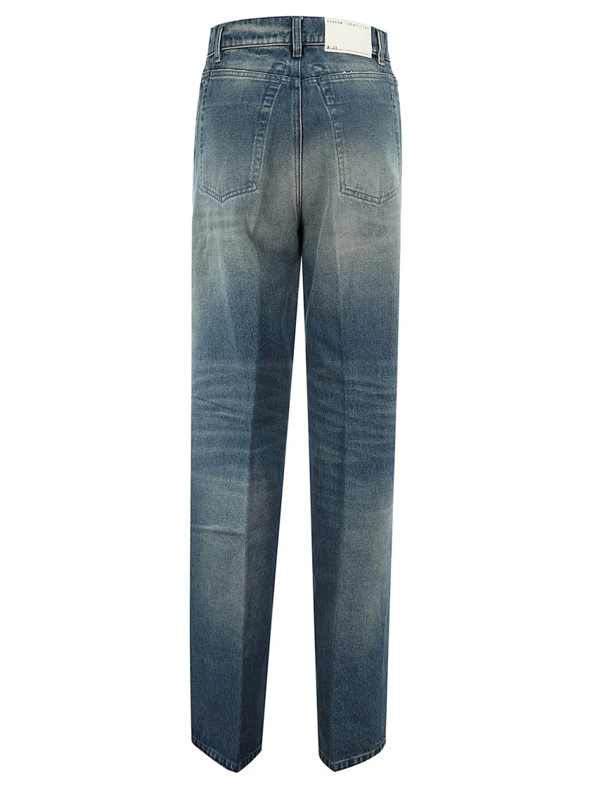 Distressed Straight-Leg Jeans