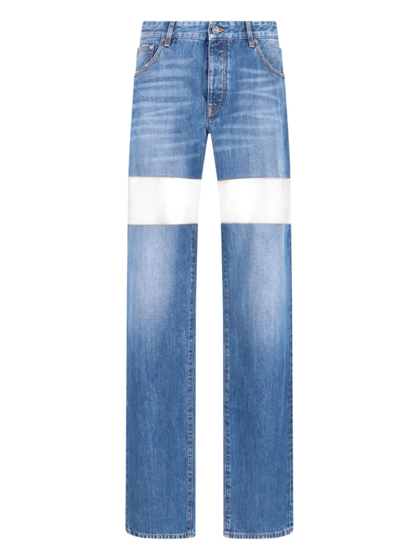 Cut-Out Denim Jeans
