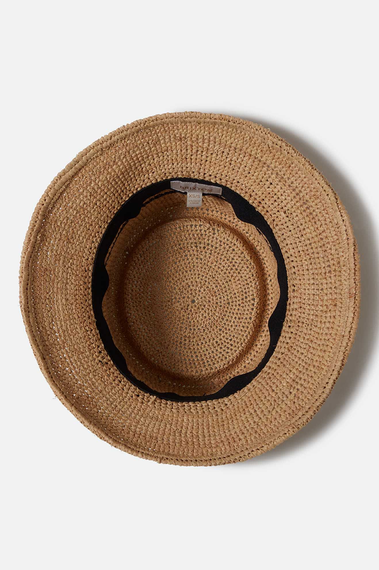 Ellee Straw Bucket Hat - Tan/Black