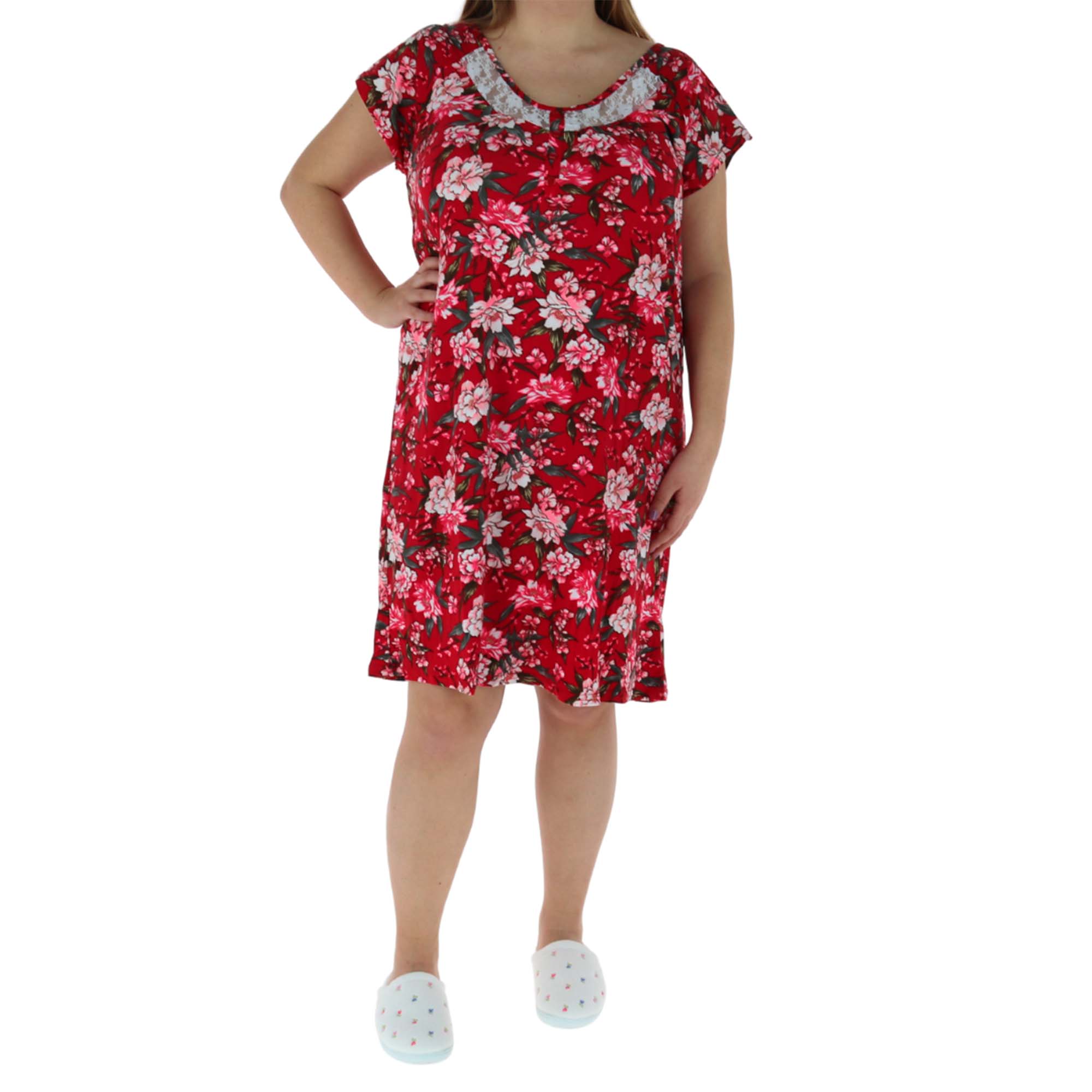 Women's Plus Size Burgundy Floral Gown