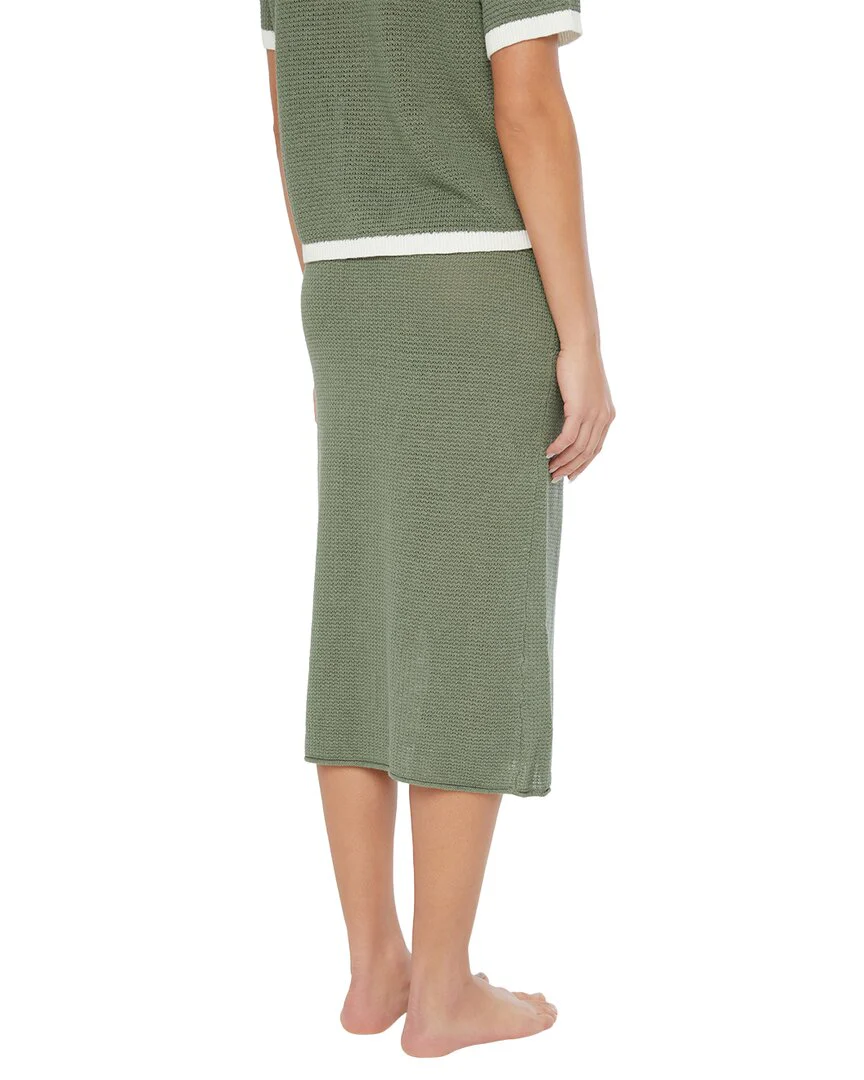 Onia Linen Knit Low Rise Midi Skirt