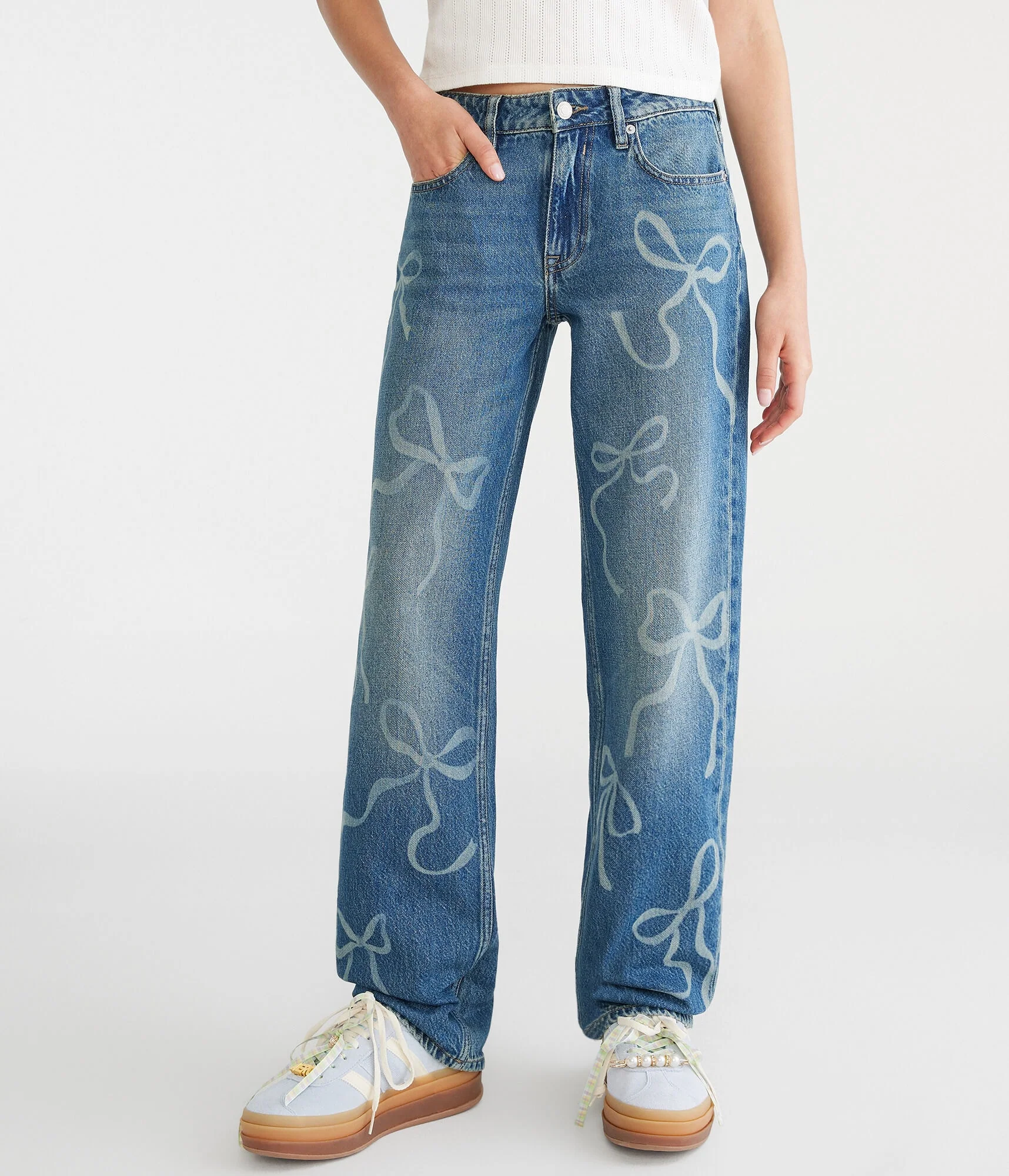 Aeropostale Low-Rise Baggy Bows Jean