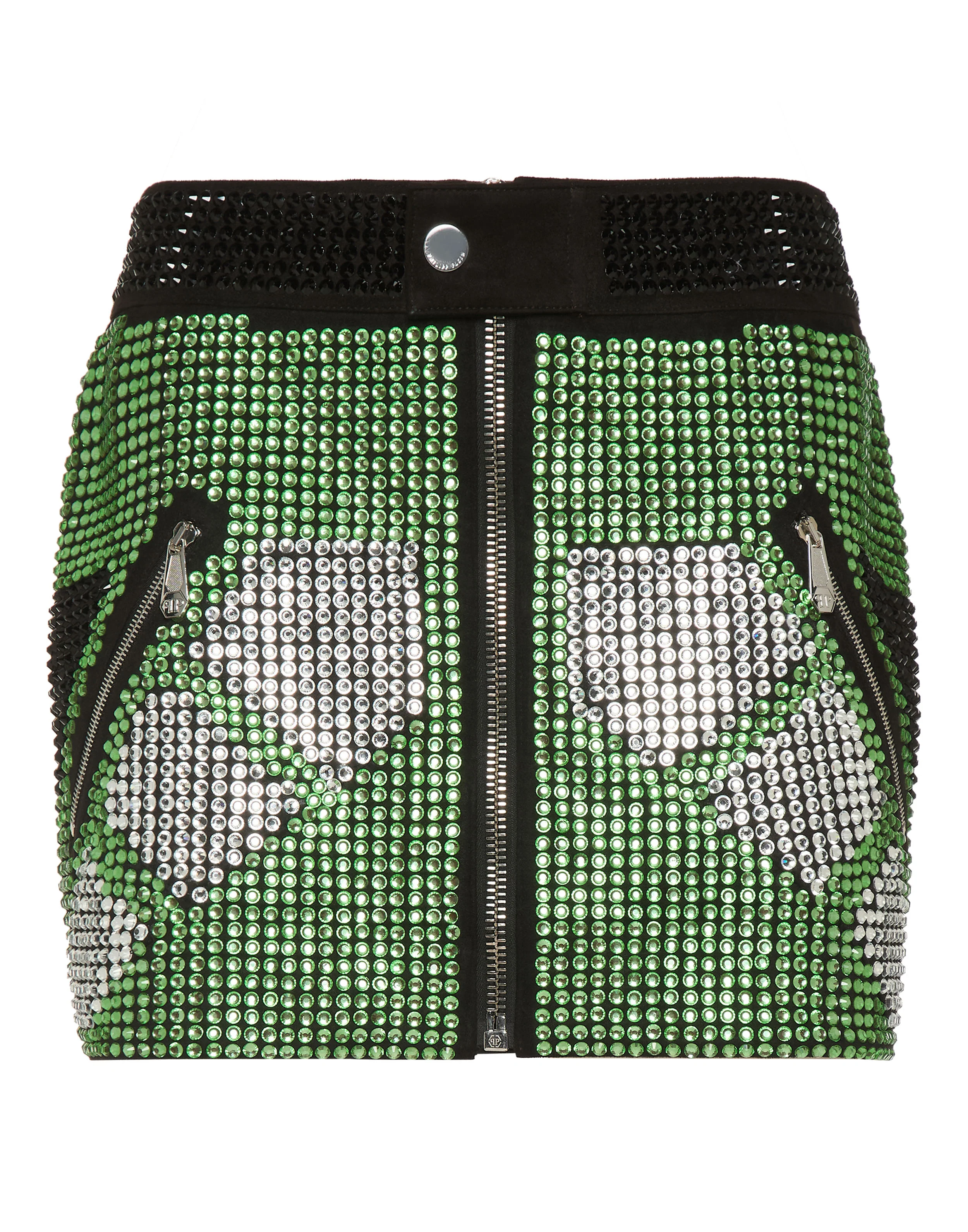 Leather Strass  Skirt Mini Crystal