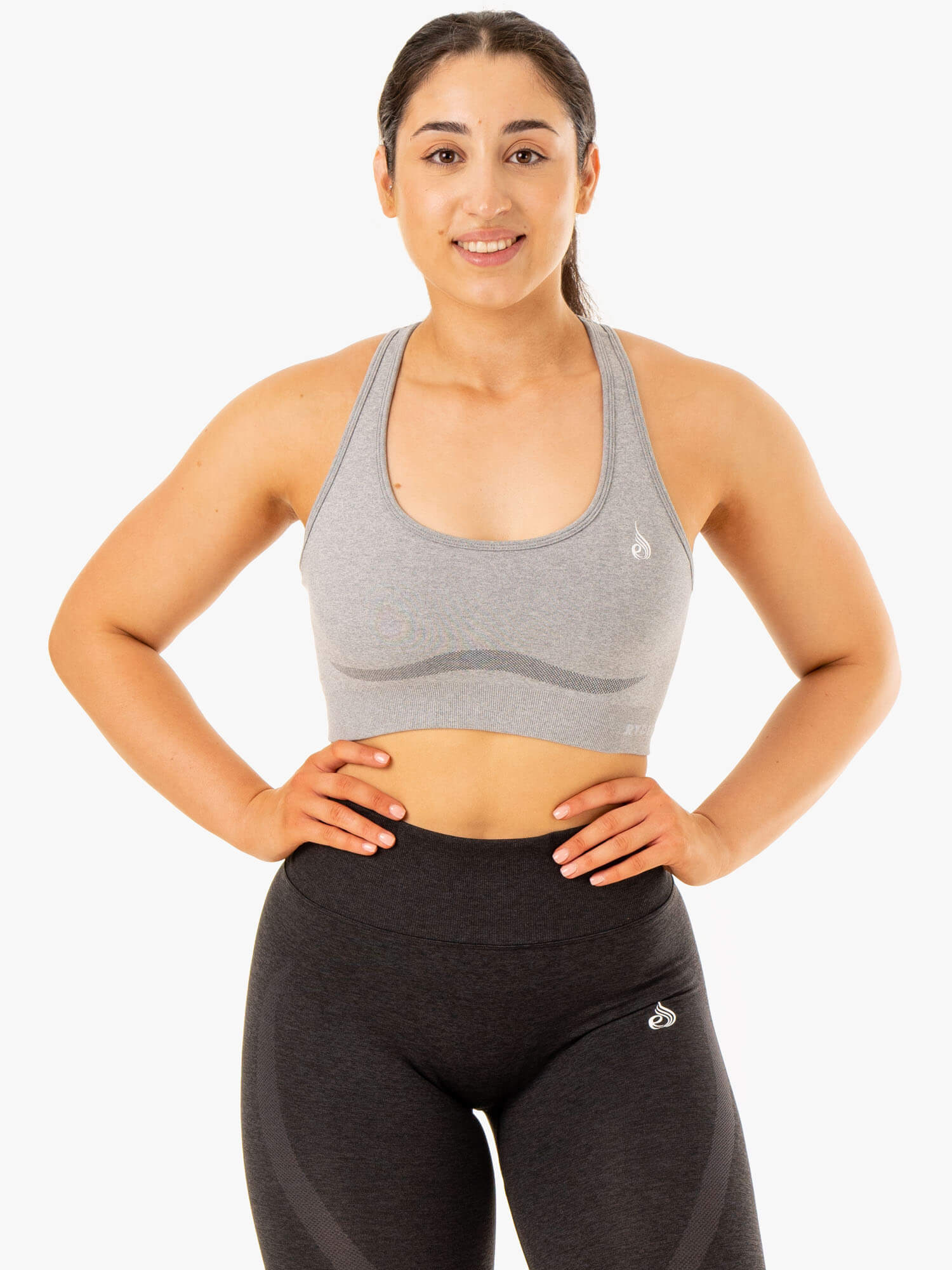 Staples Seamless Racer Back Sports Bra - Grey Marl