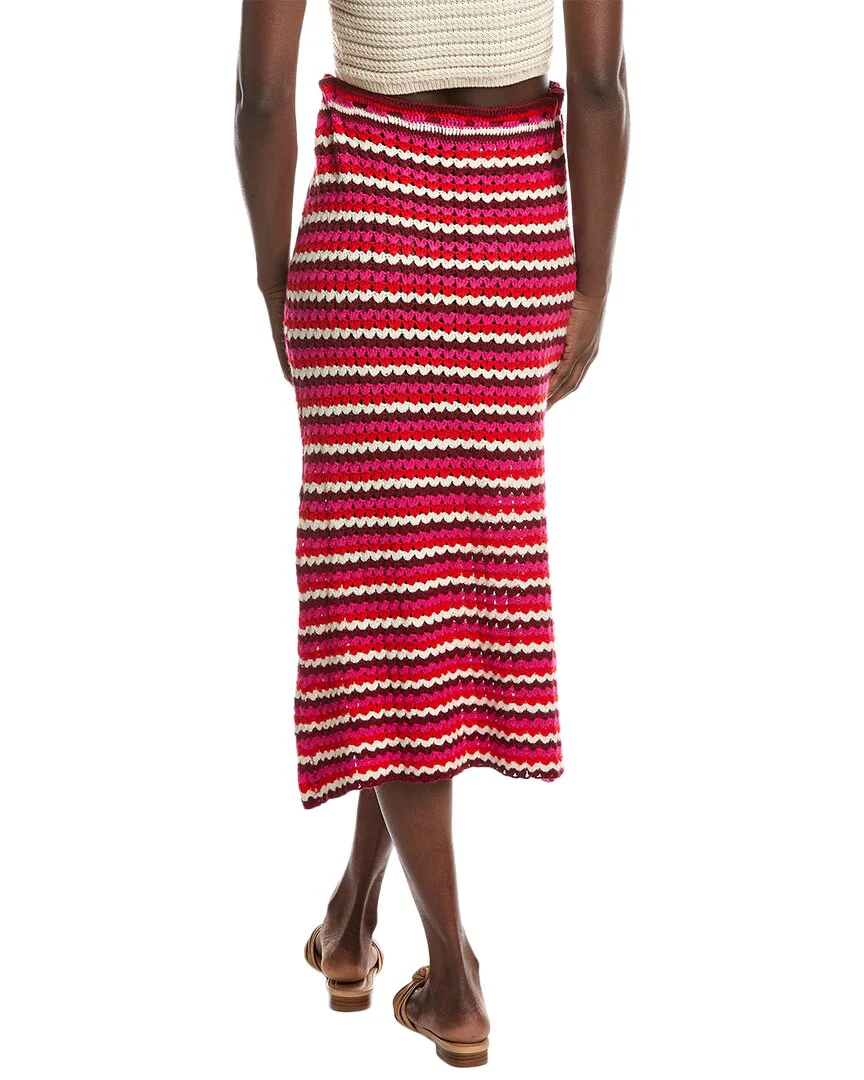 FARM Rio Colorful Stripes Crochet Skirt