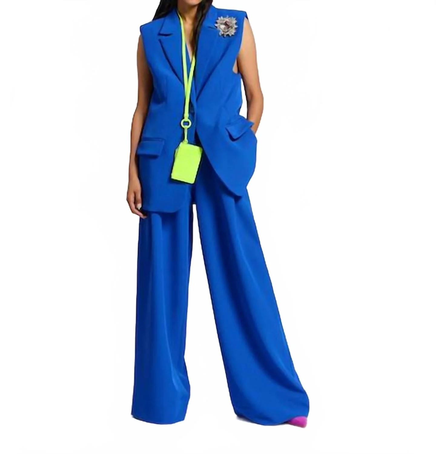 Dolan Sleeveless Blazer In Blue