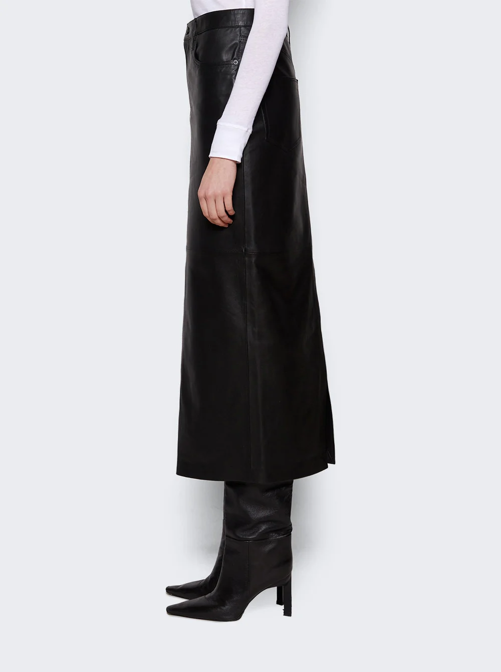 Leather Maxi Column Skirt