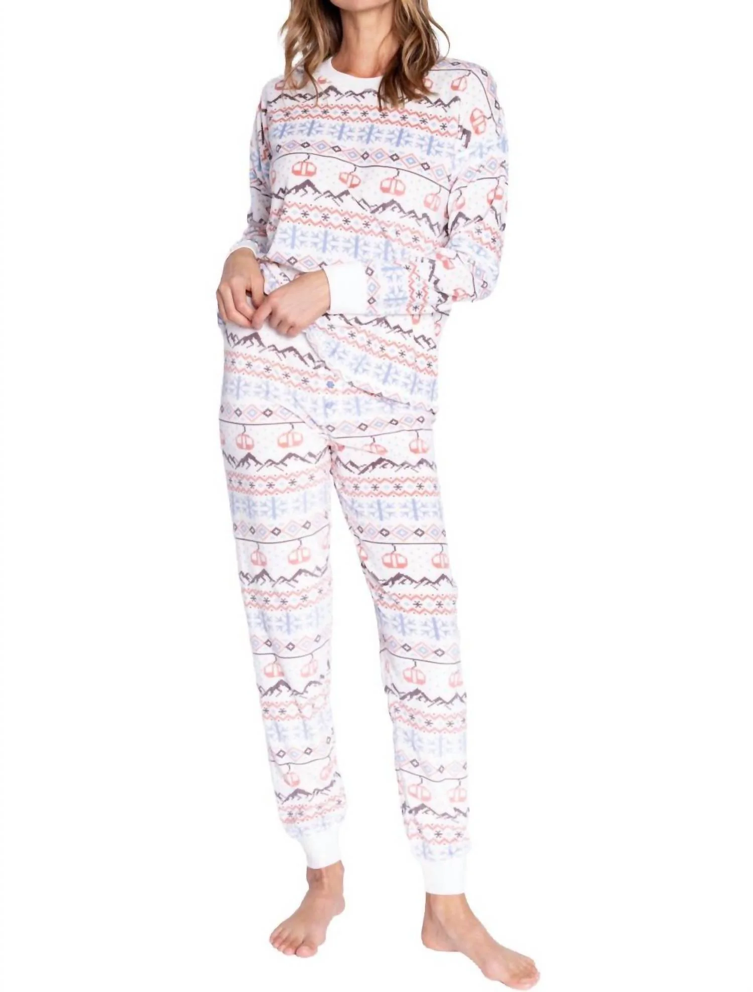 Fair Isle Pajama Set In Ivory