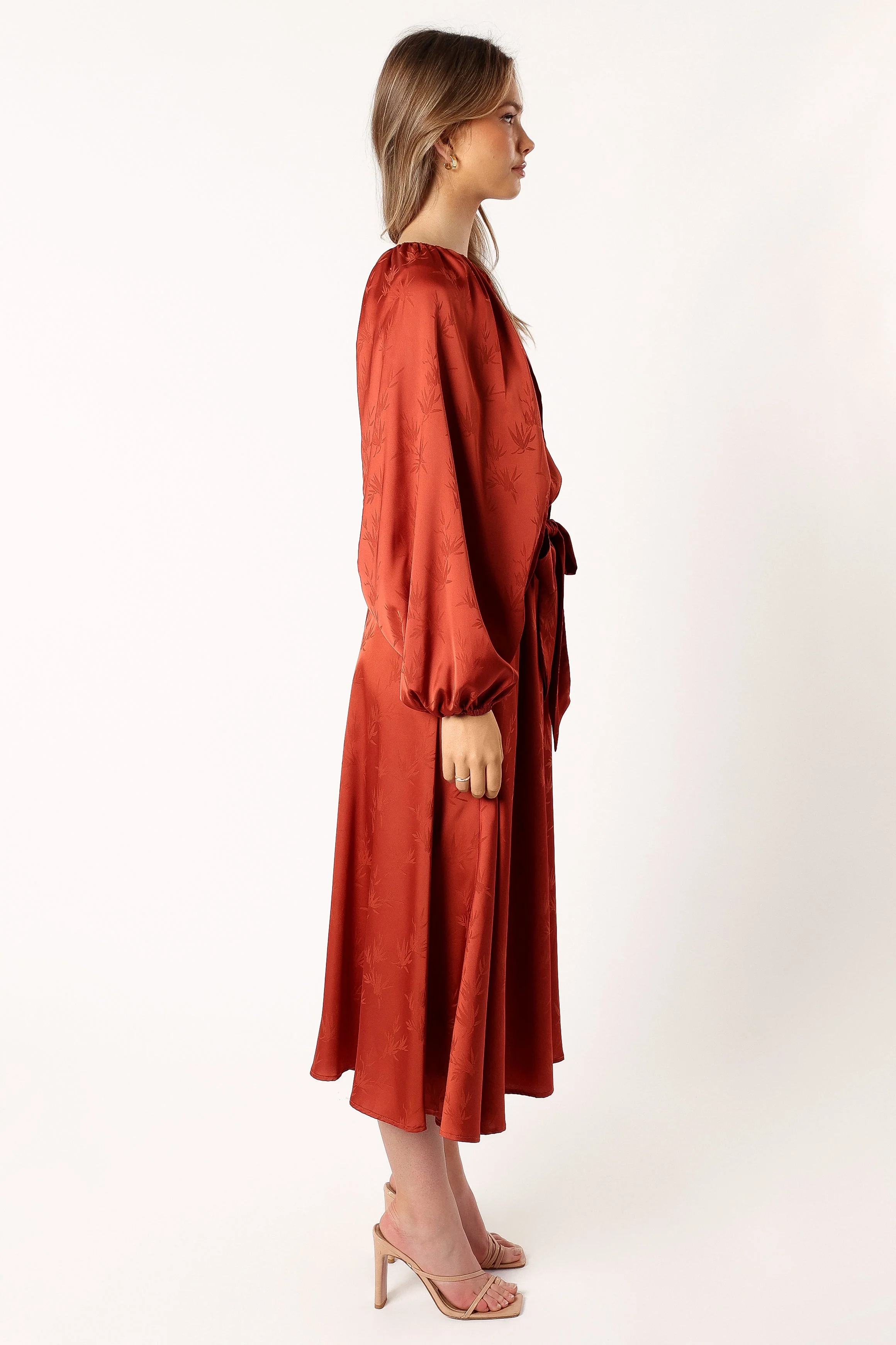 Lexie Long Sleeve Midi Dress - Bronze