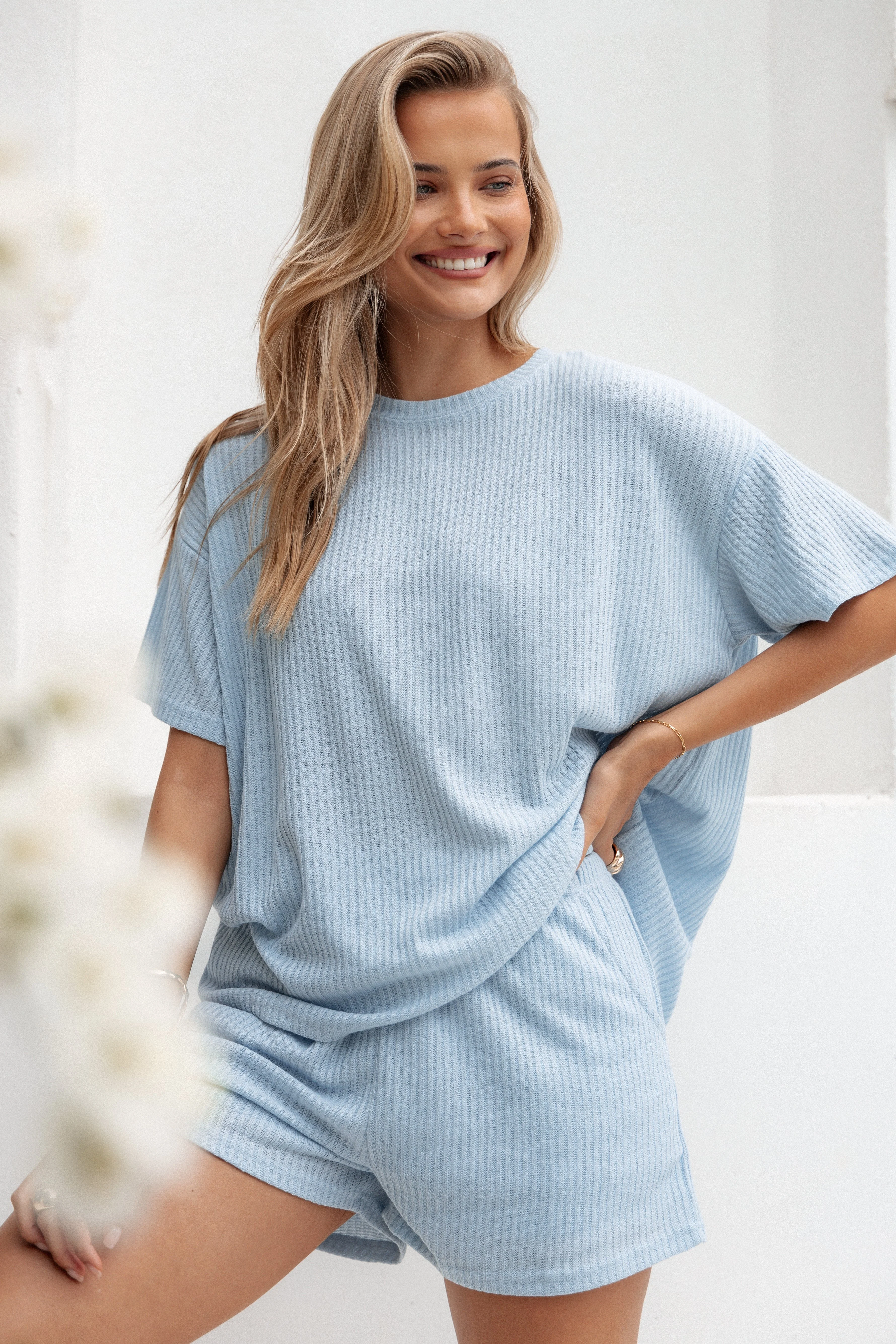 Granger Knit Short Set - Blue