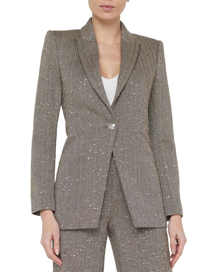 L'AGENCE Sheila Structured Wool-Blend Blazer