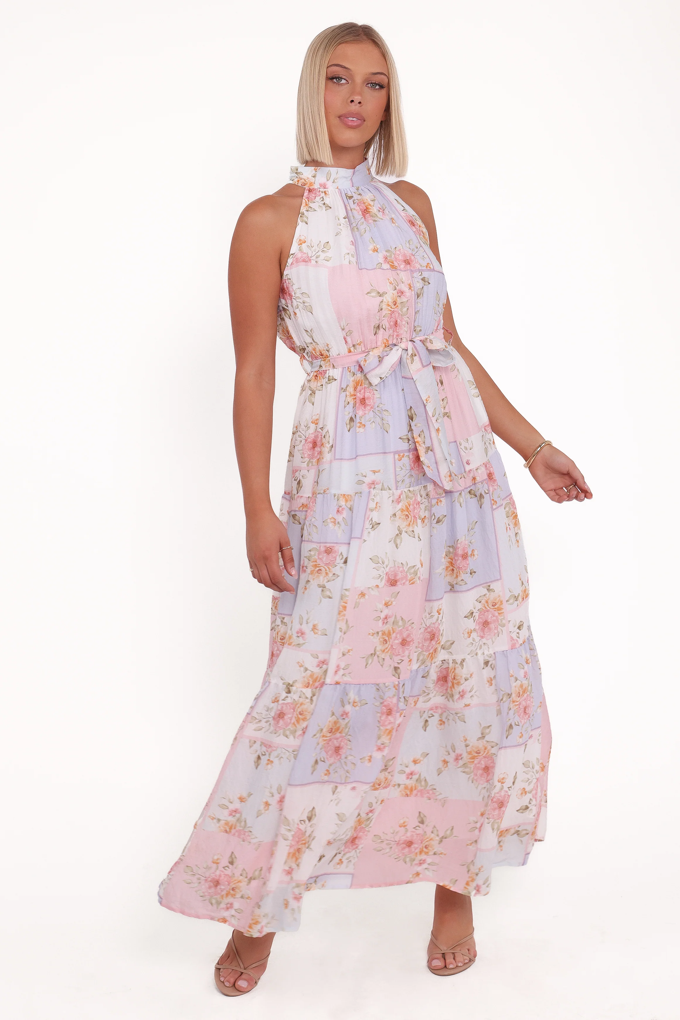 Caroline Maxi Halter Dress - Multi Floral