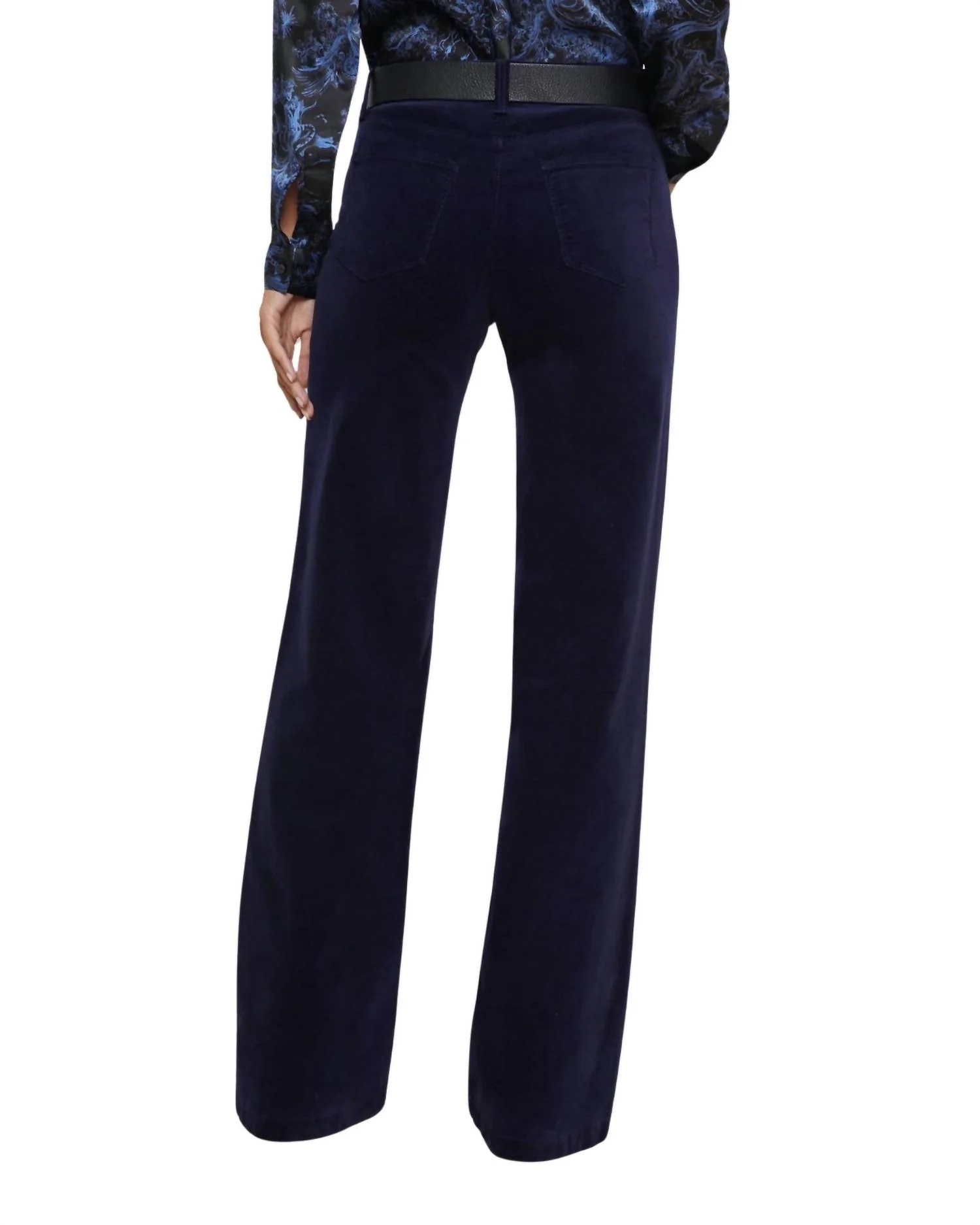 Clayton Wide Leg In Navy Velvet