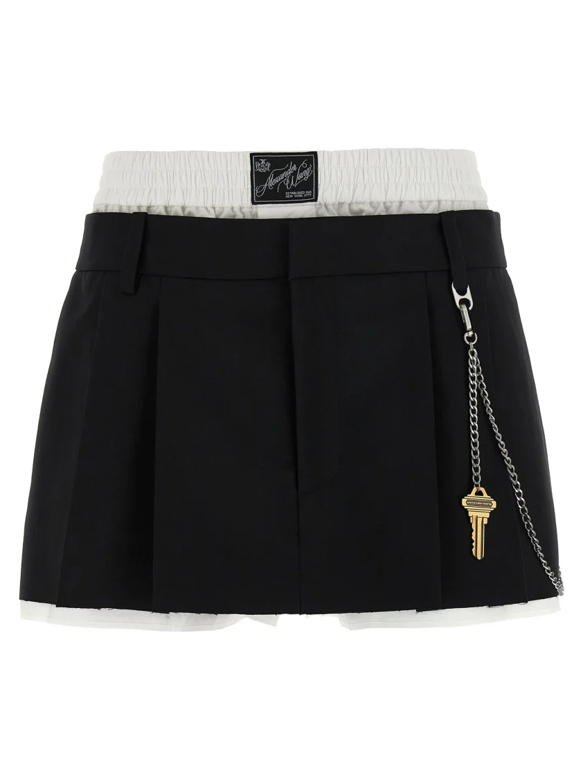 Pre-Styled Pleated W/Chain' Skort