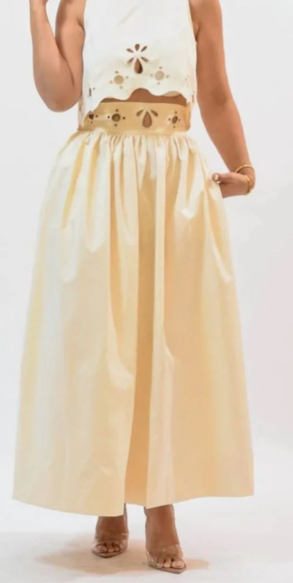 Fore Collection embroidered waistband maxi skirt