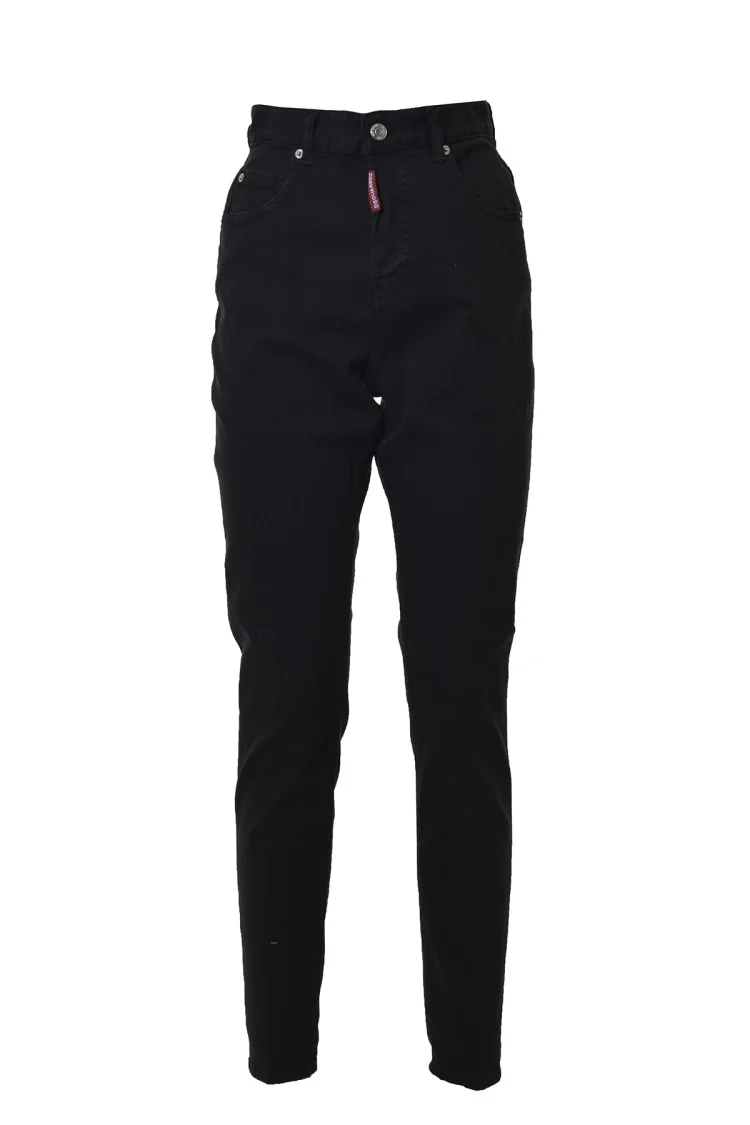 High Waist Twiggy Jeans In Black Denim