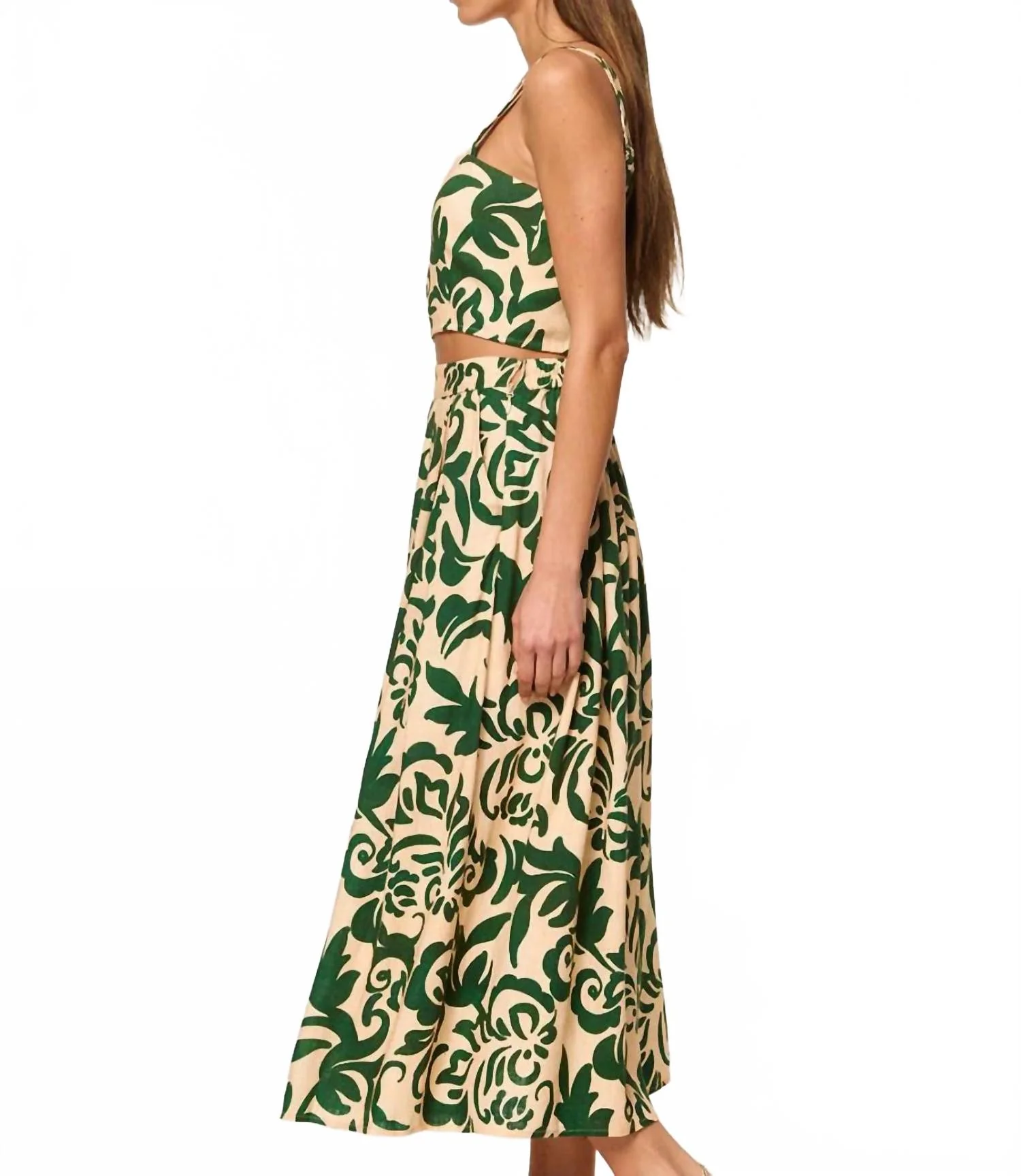 Aggie Skirt In Tonal Cactus