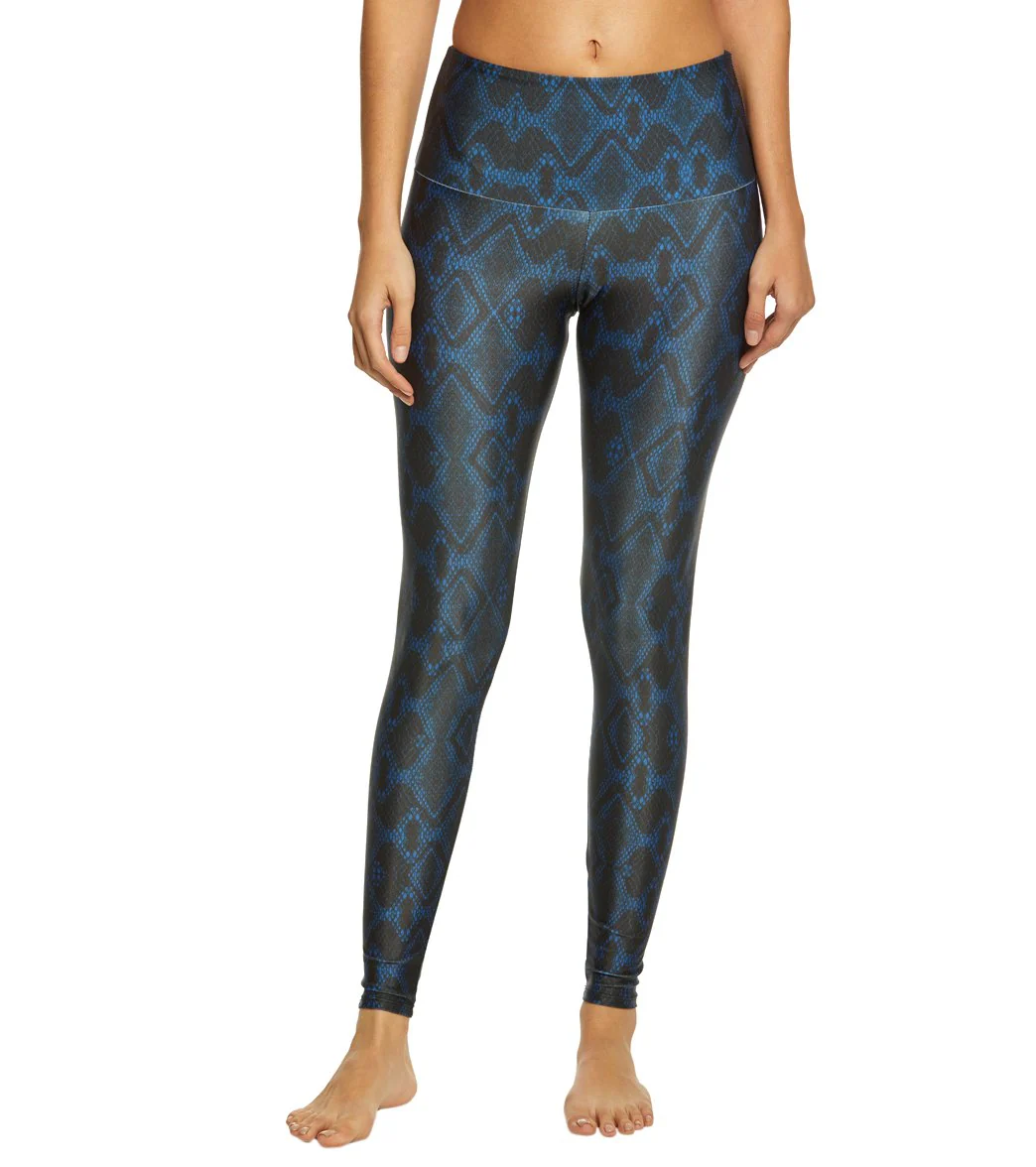 Onzie High Waisted Yoga Leggings Navy Python