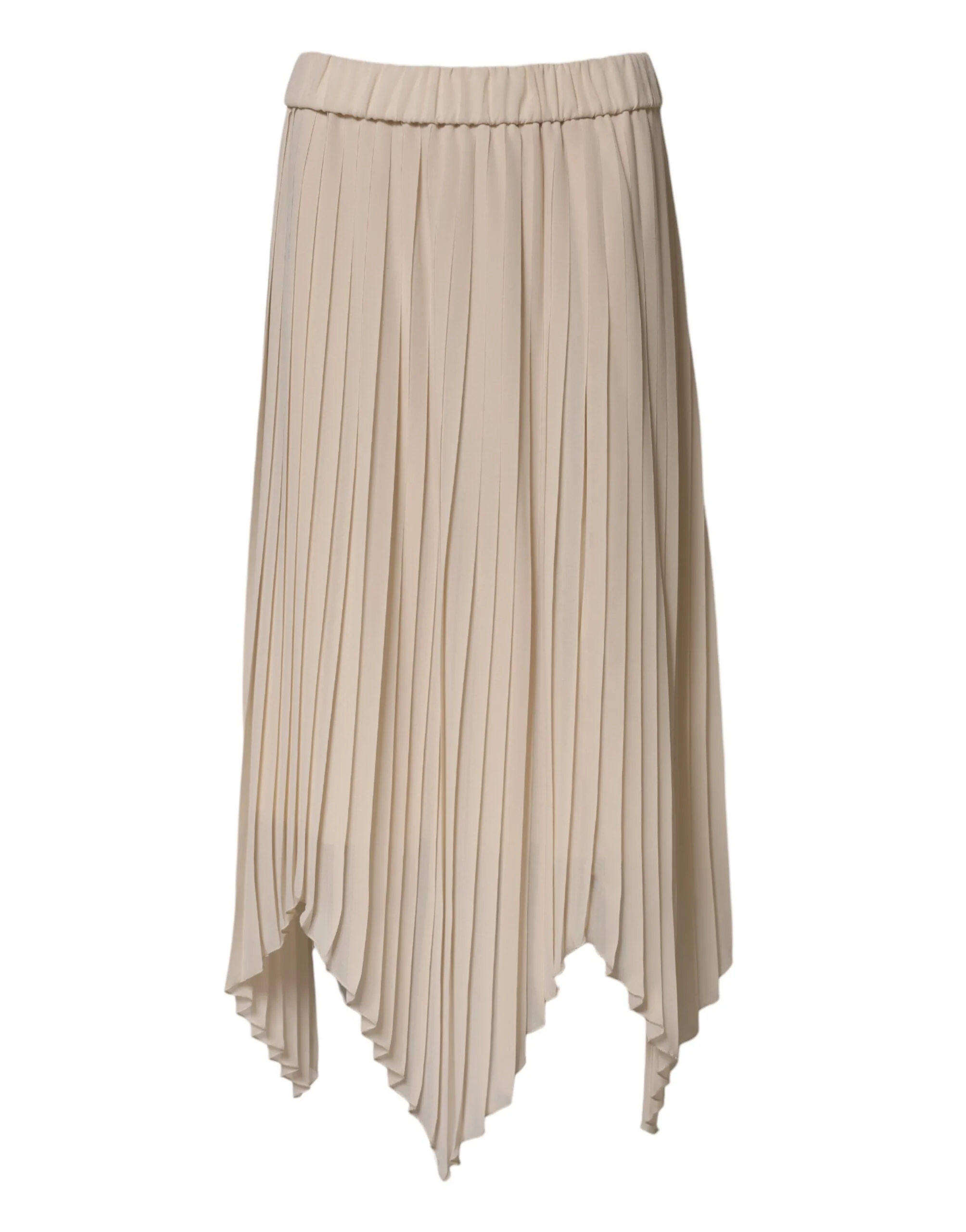 Peserico Polyester Pleated A-line High Waist Midi Women's Skirt (Pre-Owned)