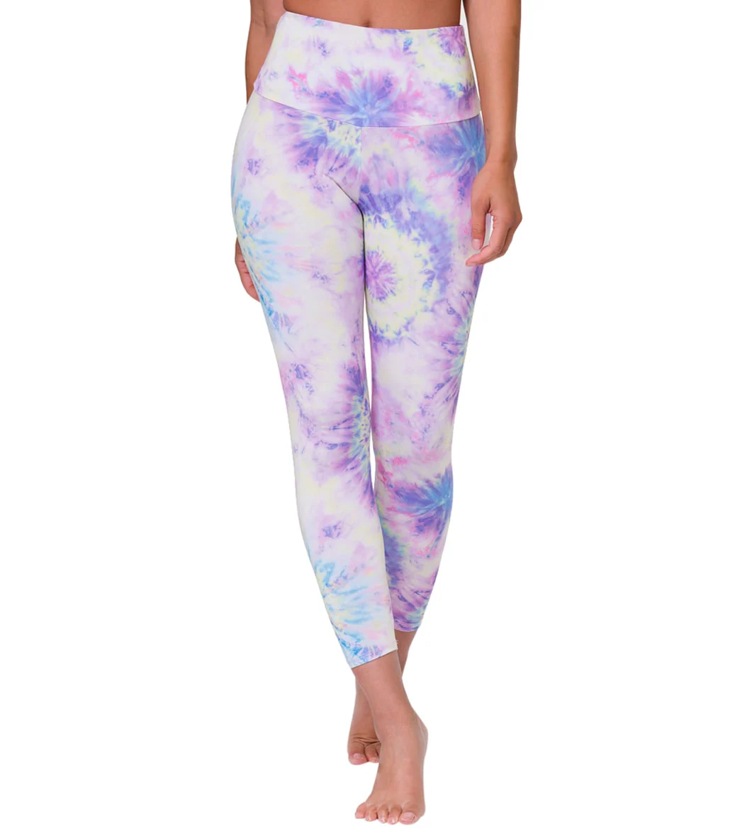Onzie High Waisted Basic 7/8 Yoga Leggings Neon Tie Dye