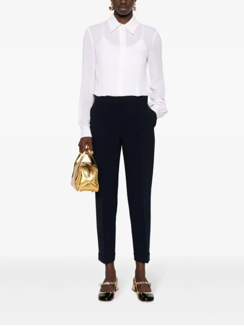 Tailored Black Trousers With Refined Cuffs