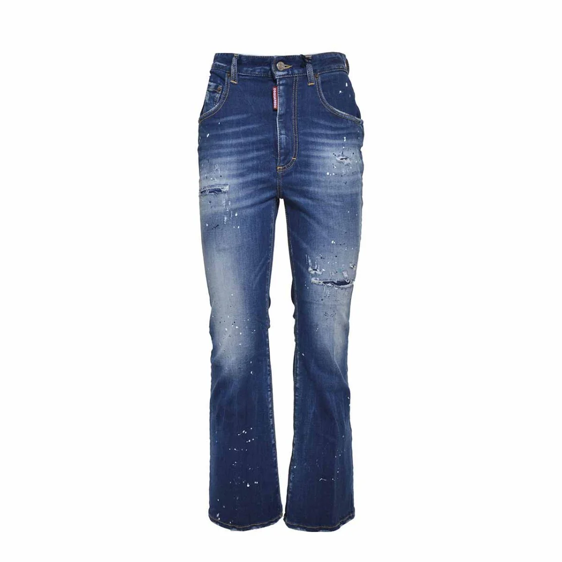 Blue High Waist Bell Bottom Jeans