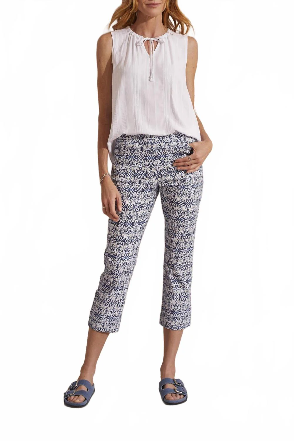 Printed Capri In Blue Star