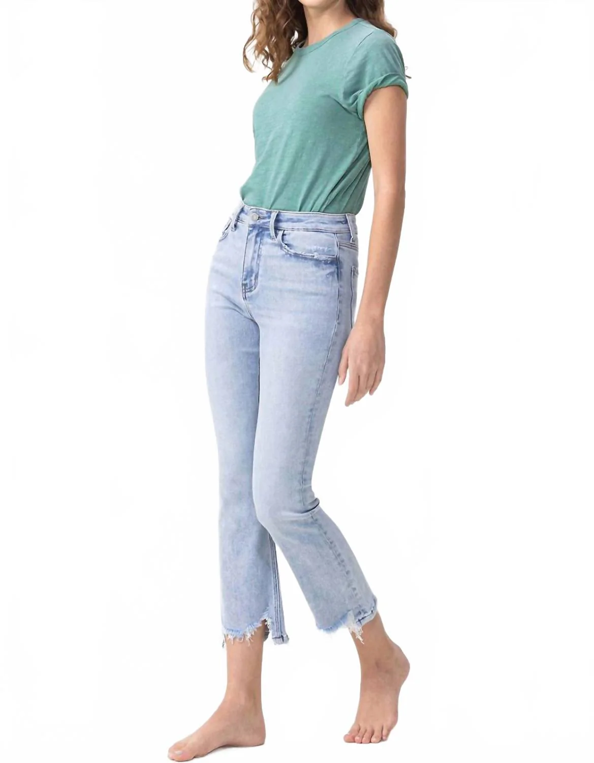 Ella High Rise Kick Flare Jean In Denim