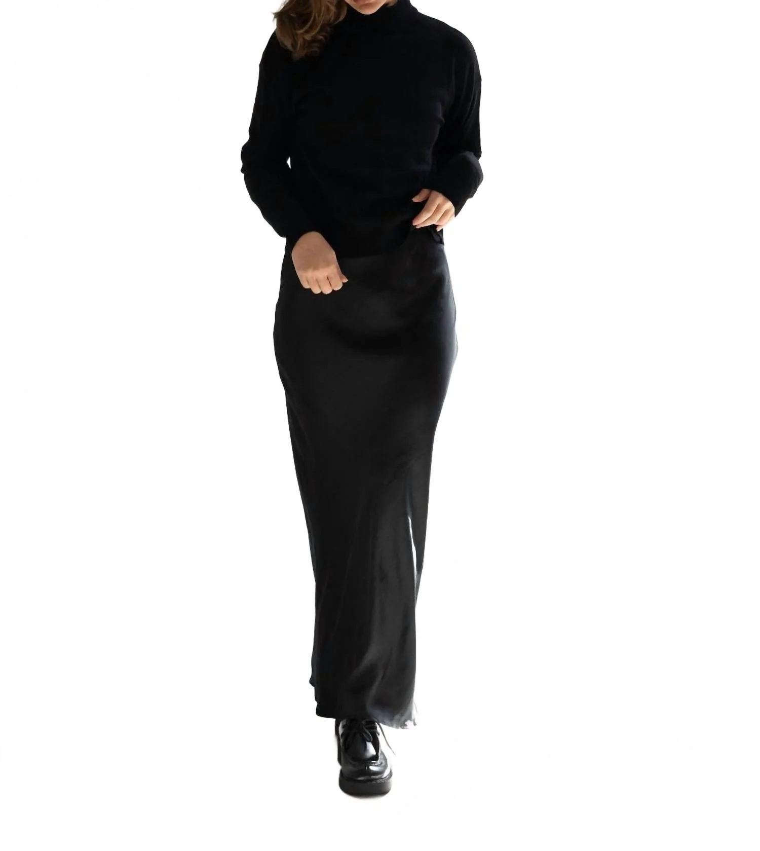 Maxi Slip Skirt In Black