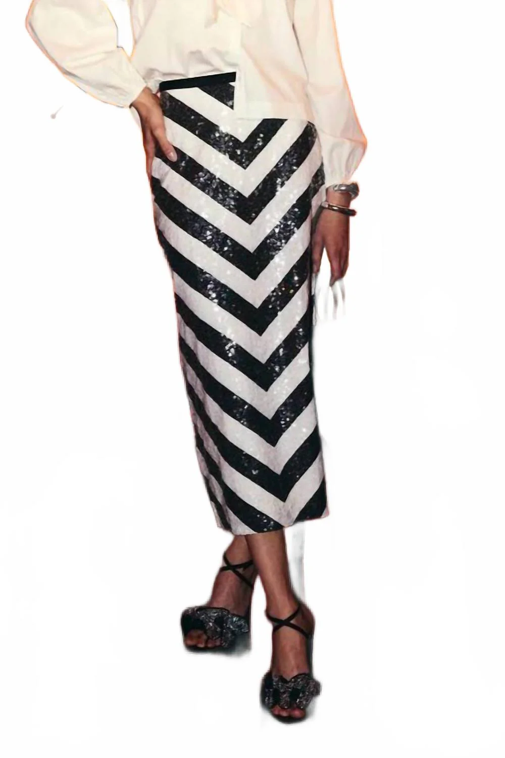 Mira Holiday Skirt In Black And White