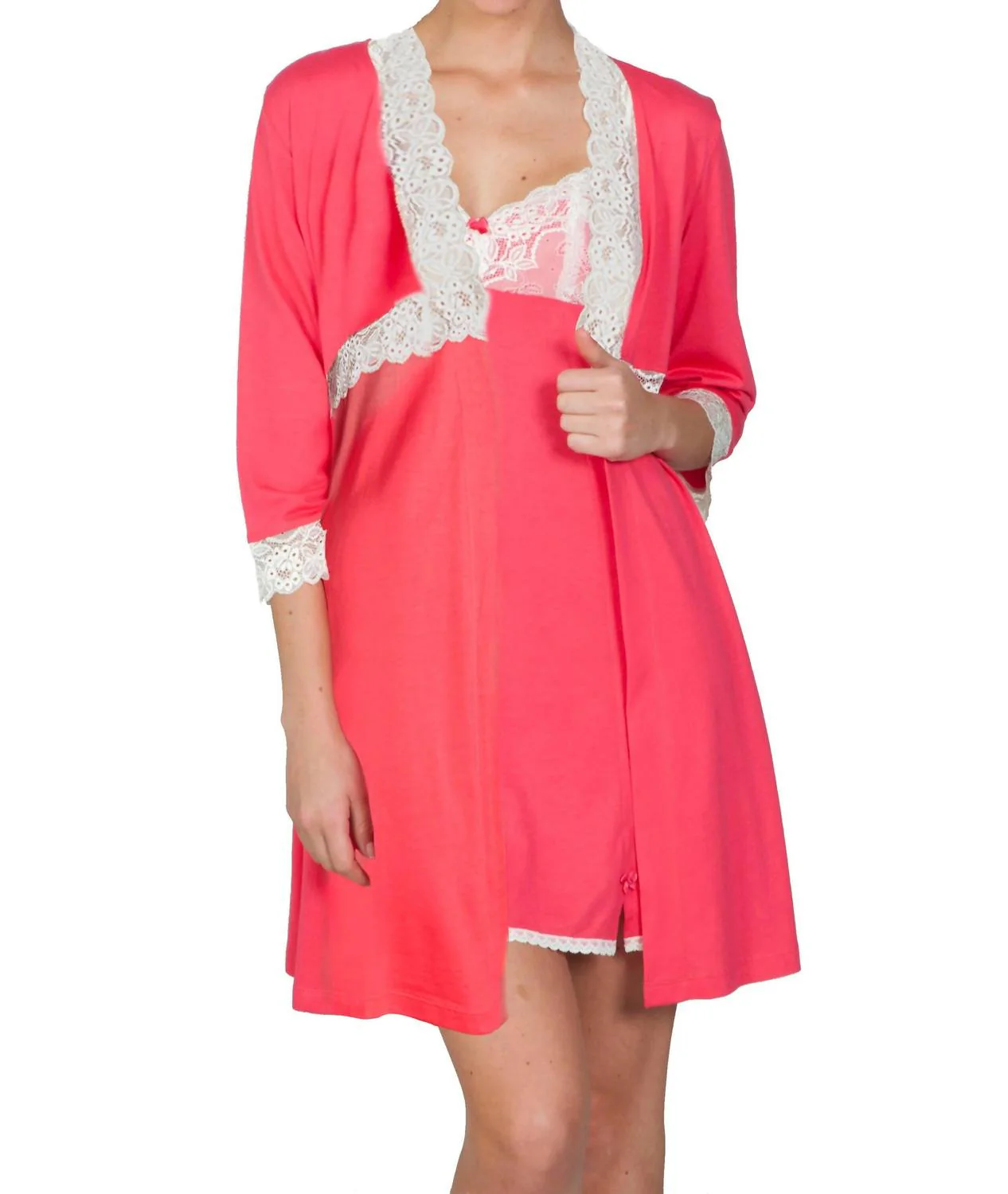 Giselle Short Robe In Rouge