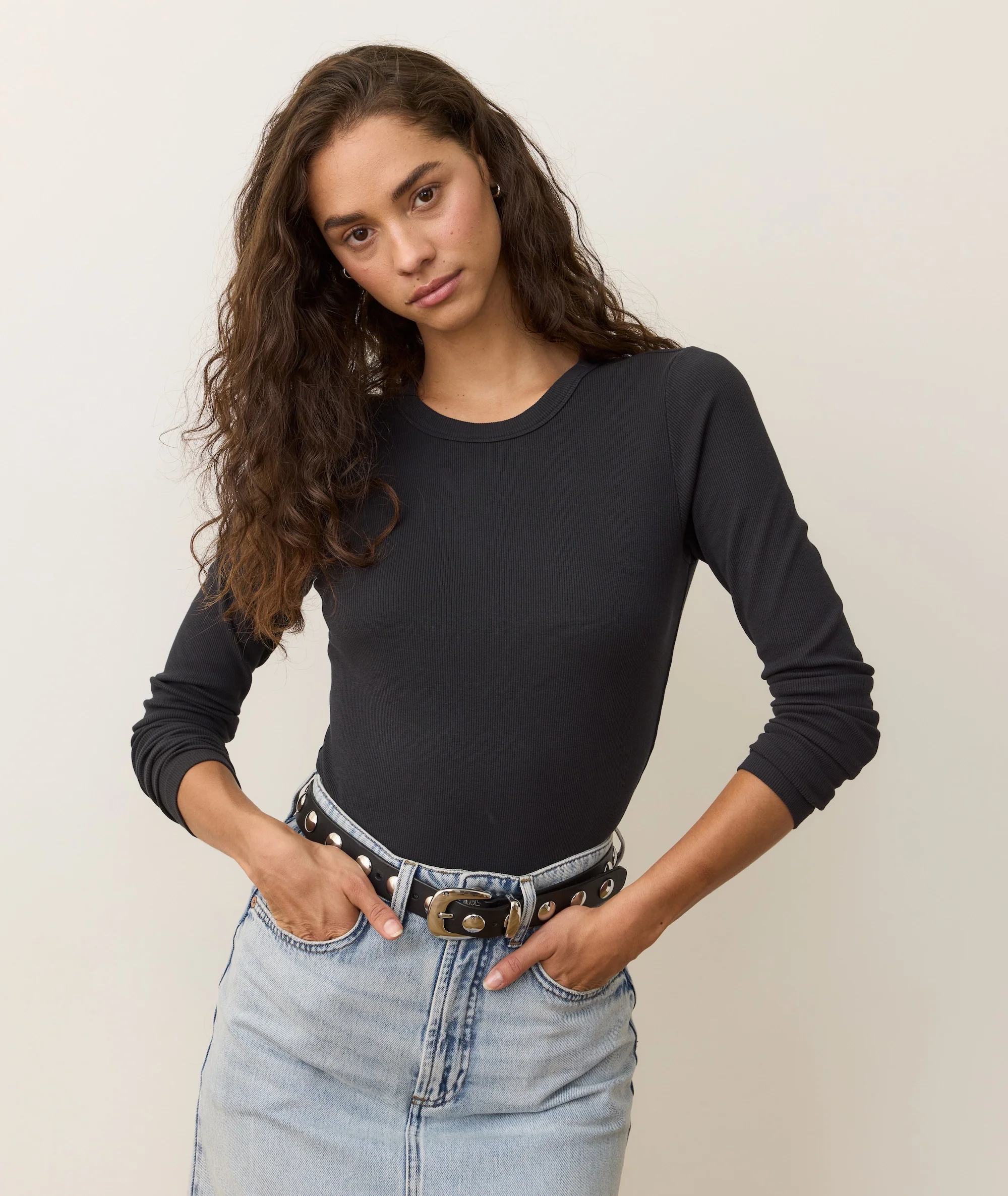 Lexi Rib Sun-In Longsleeve Crew Tee
