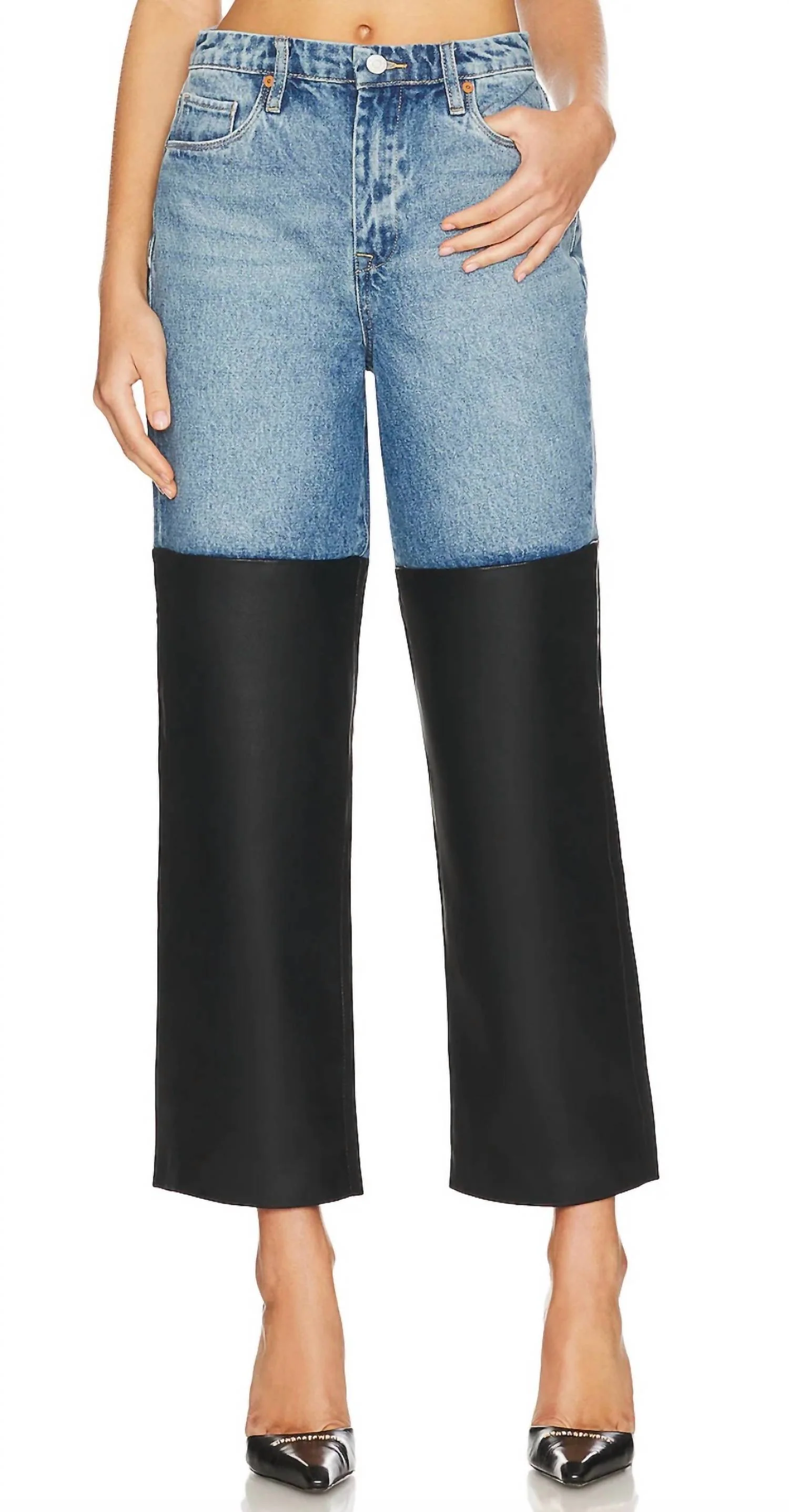 Wide Leg Pant In Blue Lights In Black