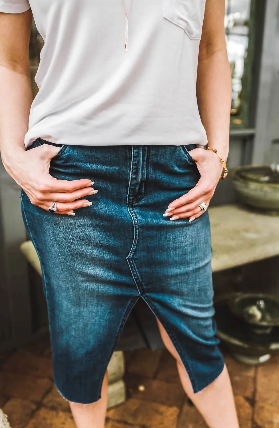 Moselle Midi Skirt In Blue