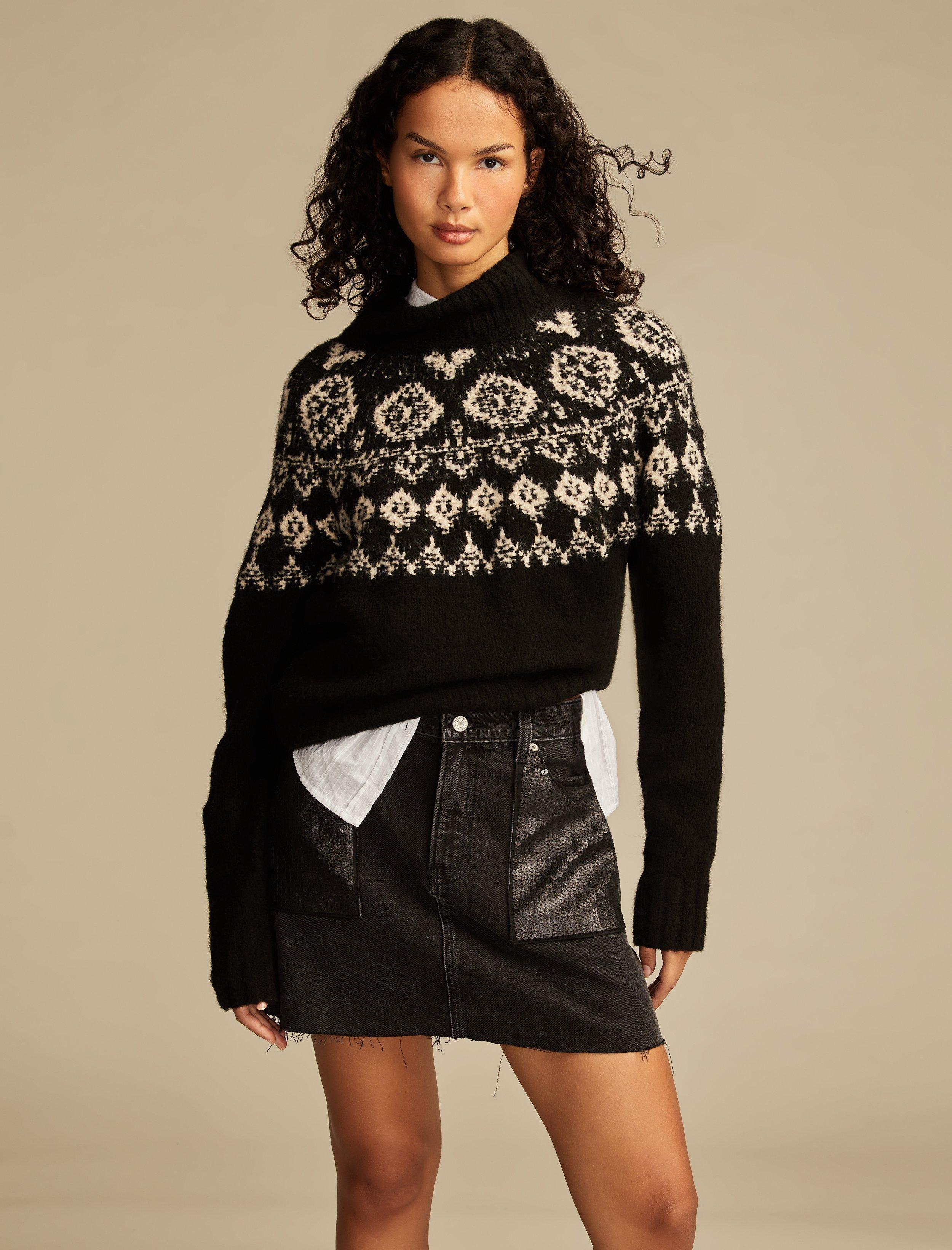 Lucky Brand Women's Metallic Denim Mini Skirt