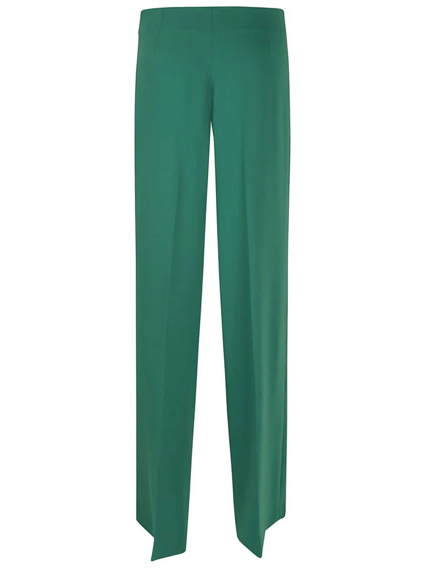 Straight-Leg Trousers With High Waist And Polished Draping