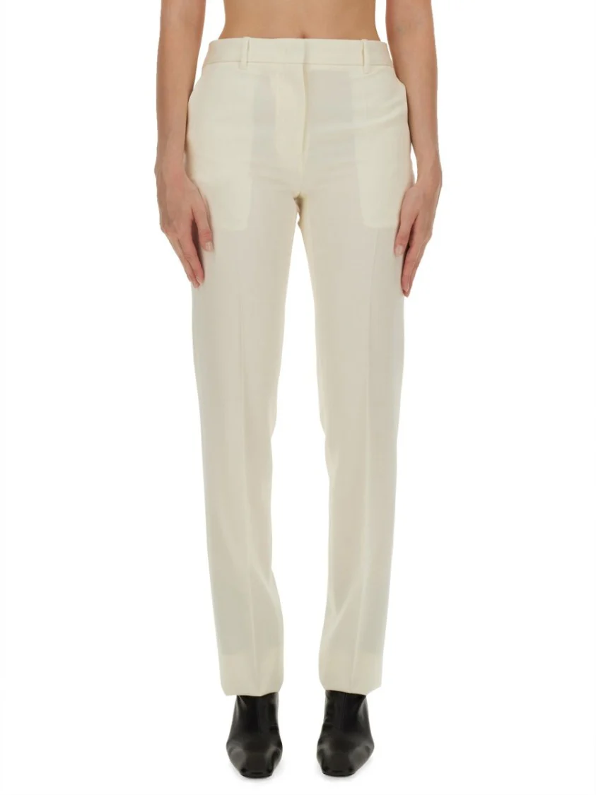 Tailored Wool Pants With Classic Waistband