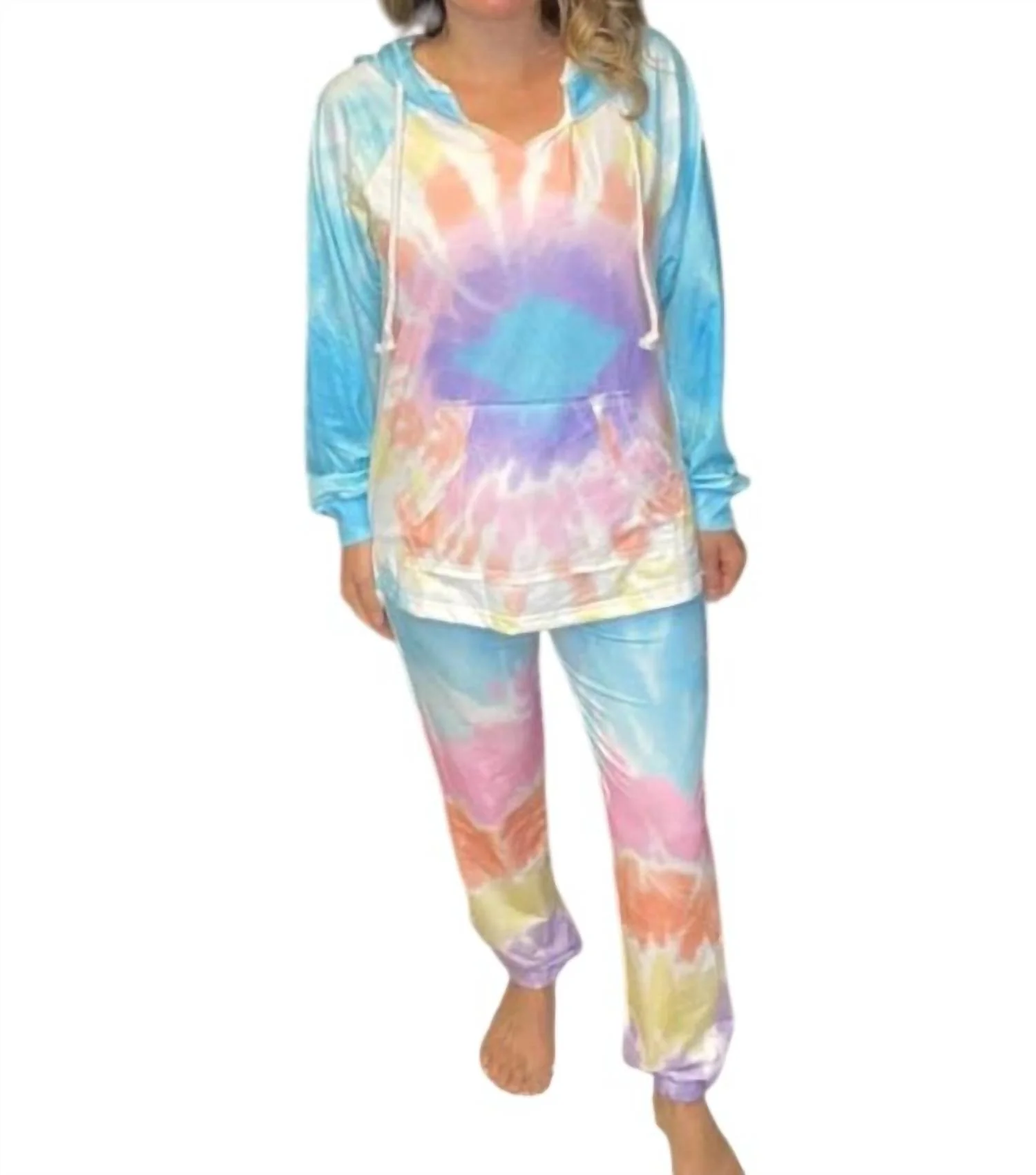 Woodstock Tie Dye Jogger Set In Multi