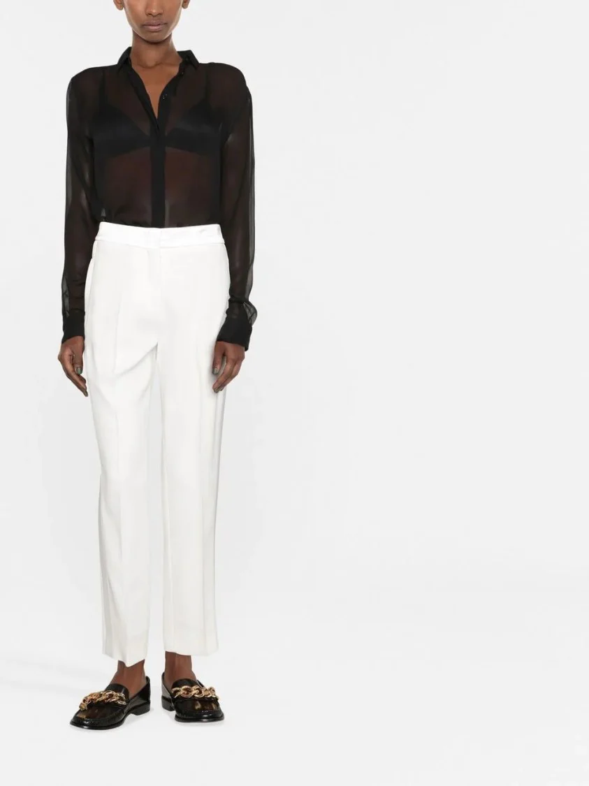 Straight-Leg Tailored Trousers With Clean Front