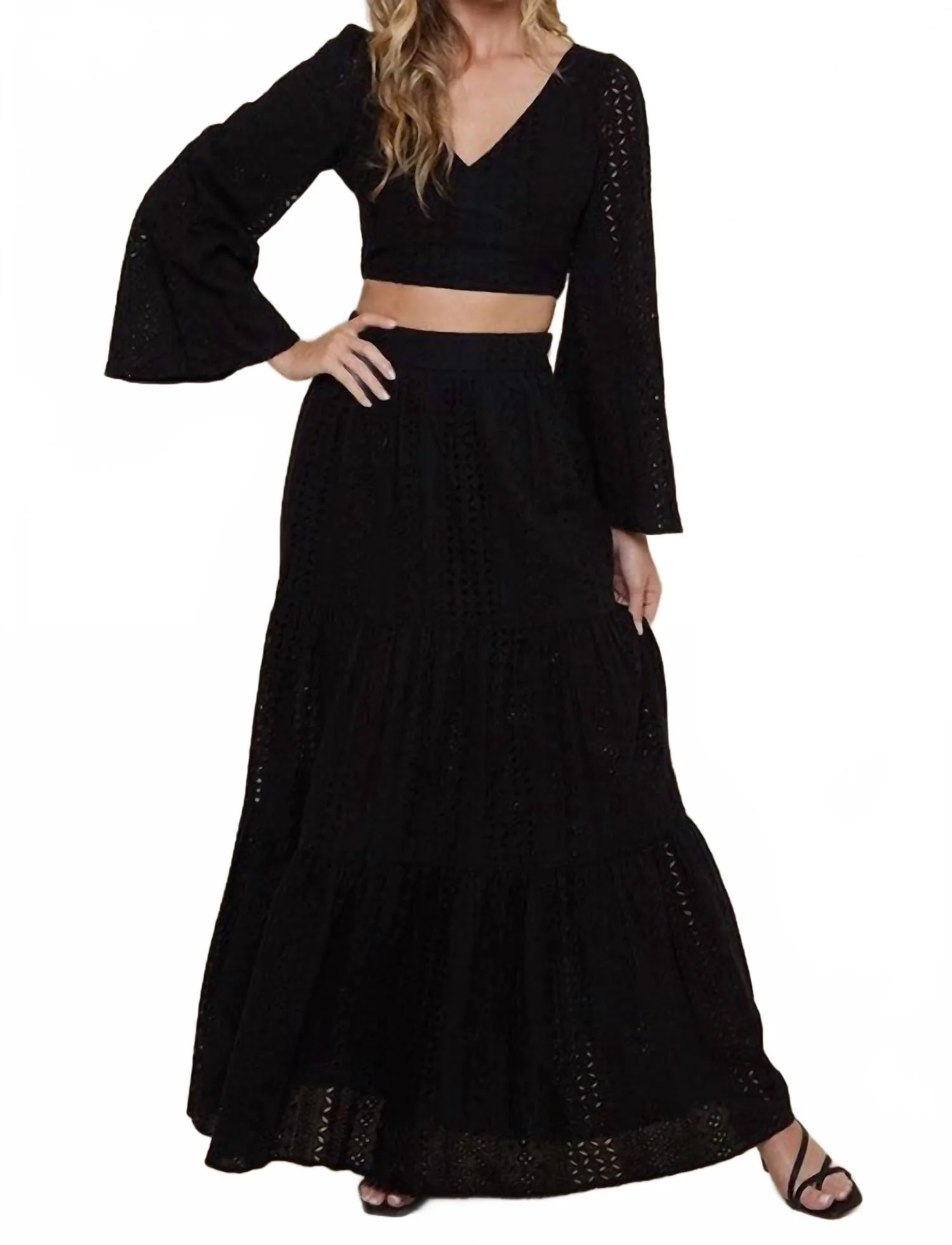 Becky Eyelet Set In Black