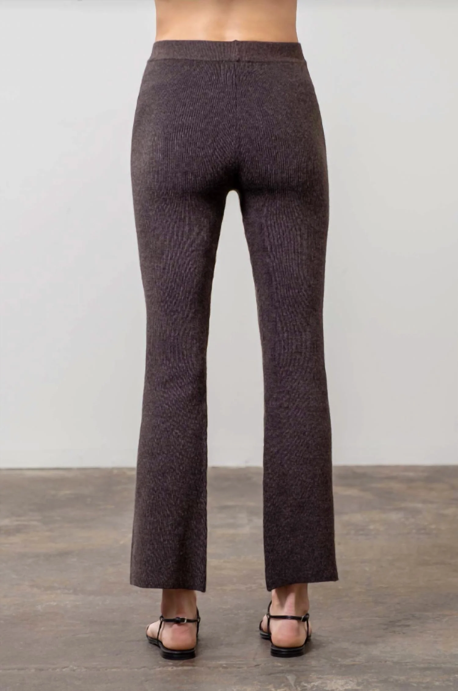 Textured Bell Bottoms In Charcoal